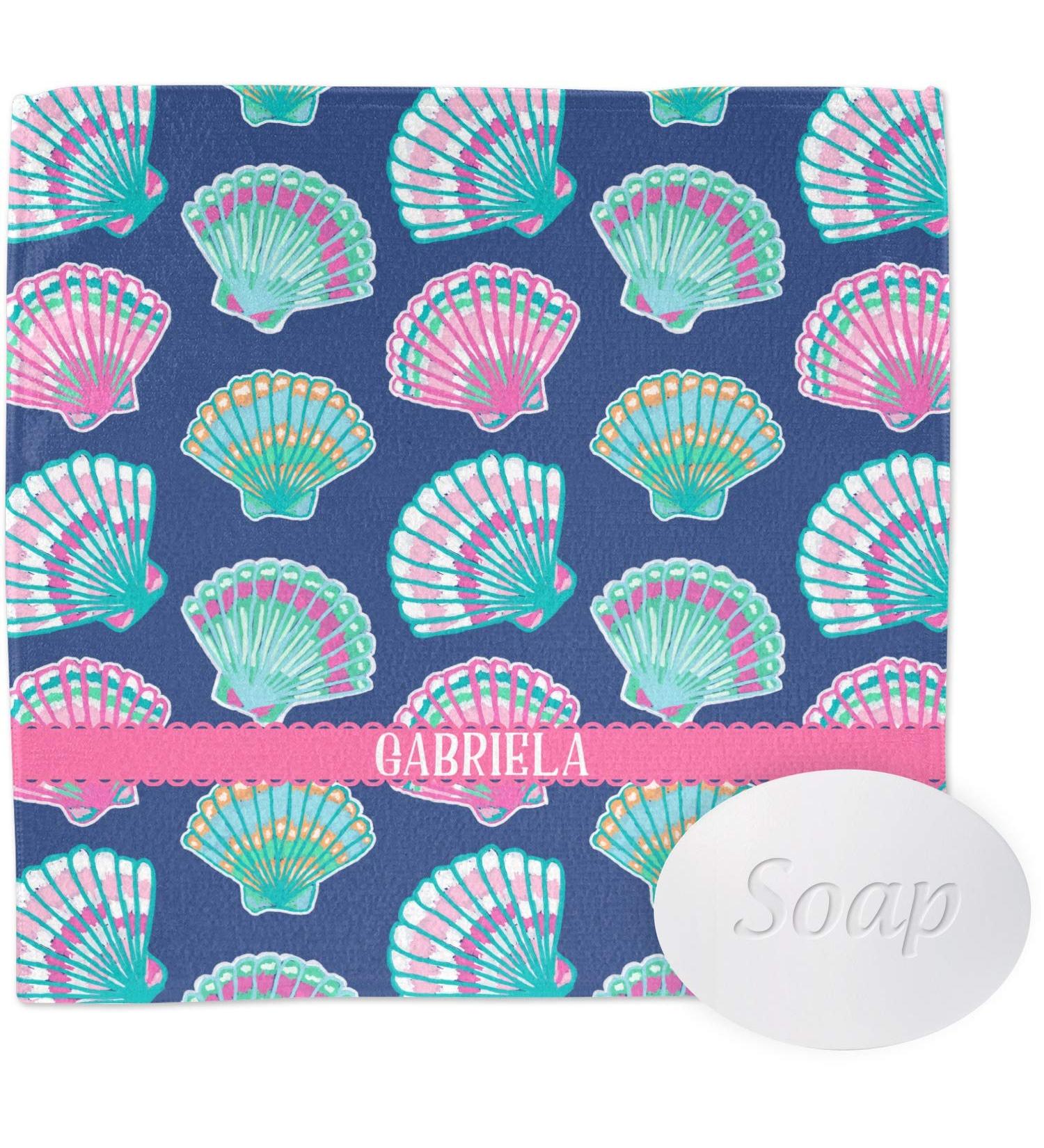 YouCustomizeIt Personalized Preppy Sea Shells Washcloth