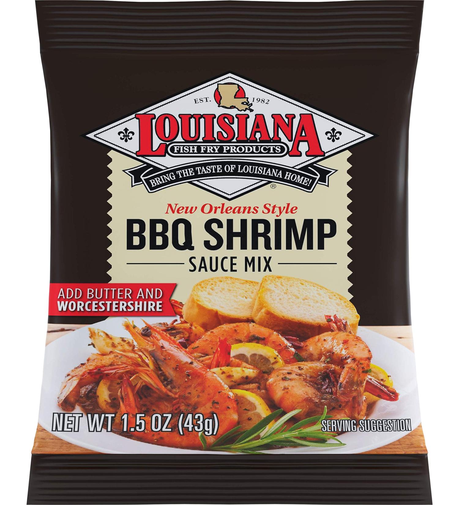 Louisiana Fish Fry Products BBQ Shrimp Sauce Mix 1.5 Oz - Pack of 12 | Authentic Cajun Flavor - Buy Online on GoSupps.com