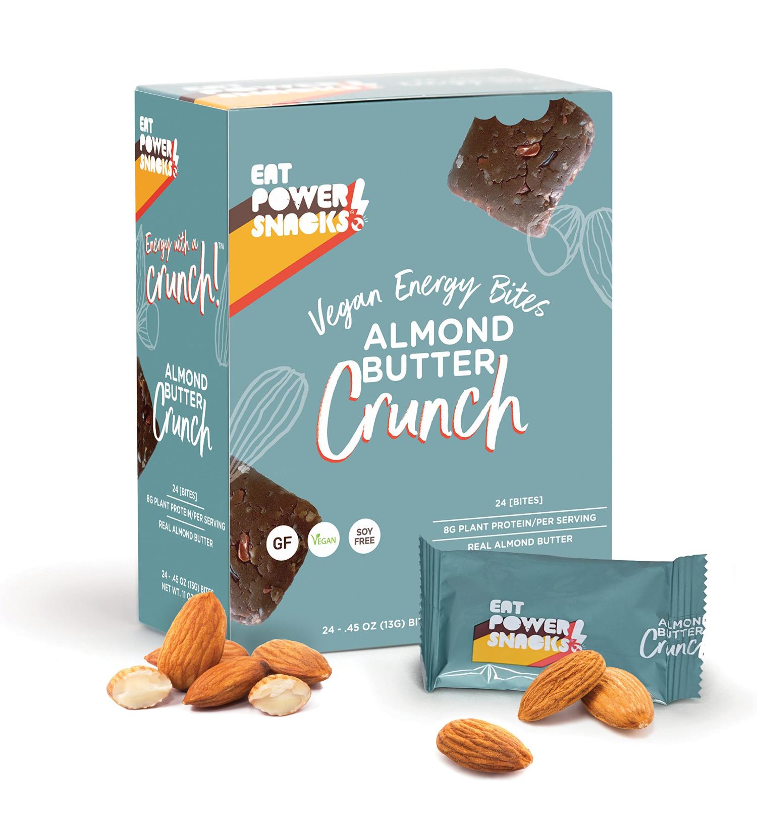 Organic & Delicious Vegan Energy Bar Bites - Gluten-Free, Non-GMO, Soy-Free - Pack of 24 (Almond Butter Crunch) - Buy Online on GoSupps.com
