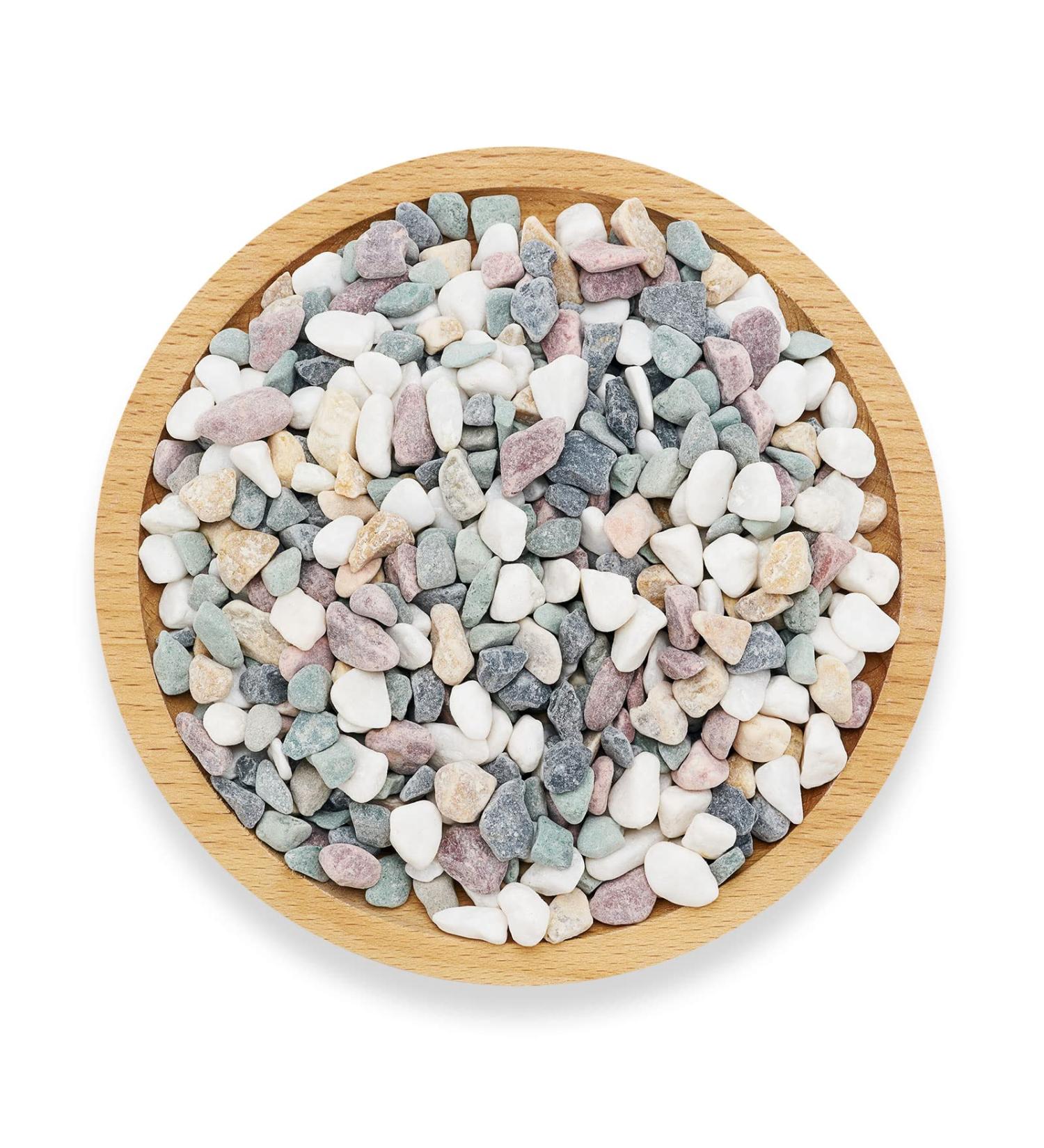 Natural Stone Small Decorative Mixed Color Pebbles 2.2lb - Aquarium Gravel & River Rock for Succulents, Bonsai, Cactus - Multicolor - Buy Online on GoSupps.com
