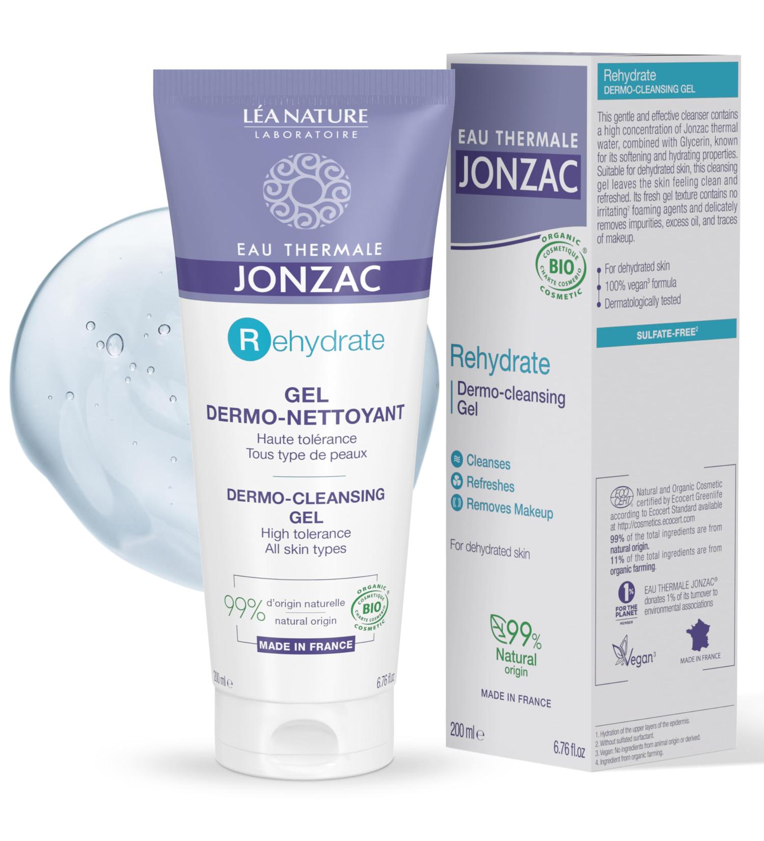 Rehydrate Organic Dermo Cleansing Gel - Gentle Daily Facial Cleanser for Sensitive Skin - Smooth & Hydrated Skin - 6.75 Fl Oz - International Shipping Available - Buy Online on GoSupps.com