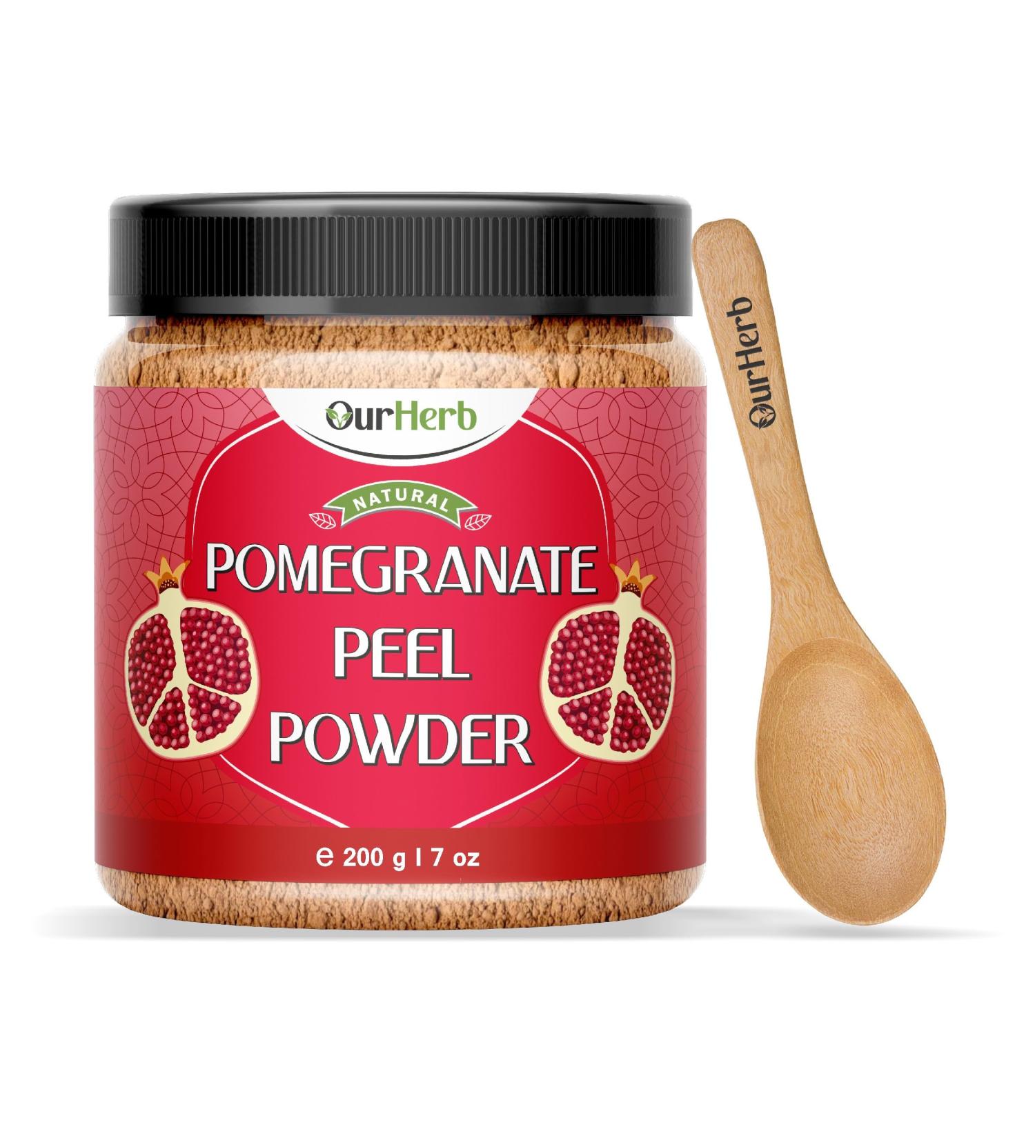  OurHerb Pomegranate Skin Powder for Skin & Hair Care Supports Acne & Hair Loss Management Anar Powder 200g - Buy Online on GoSupps.com