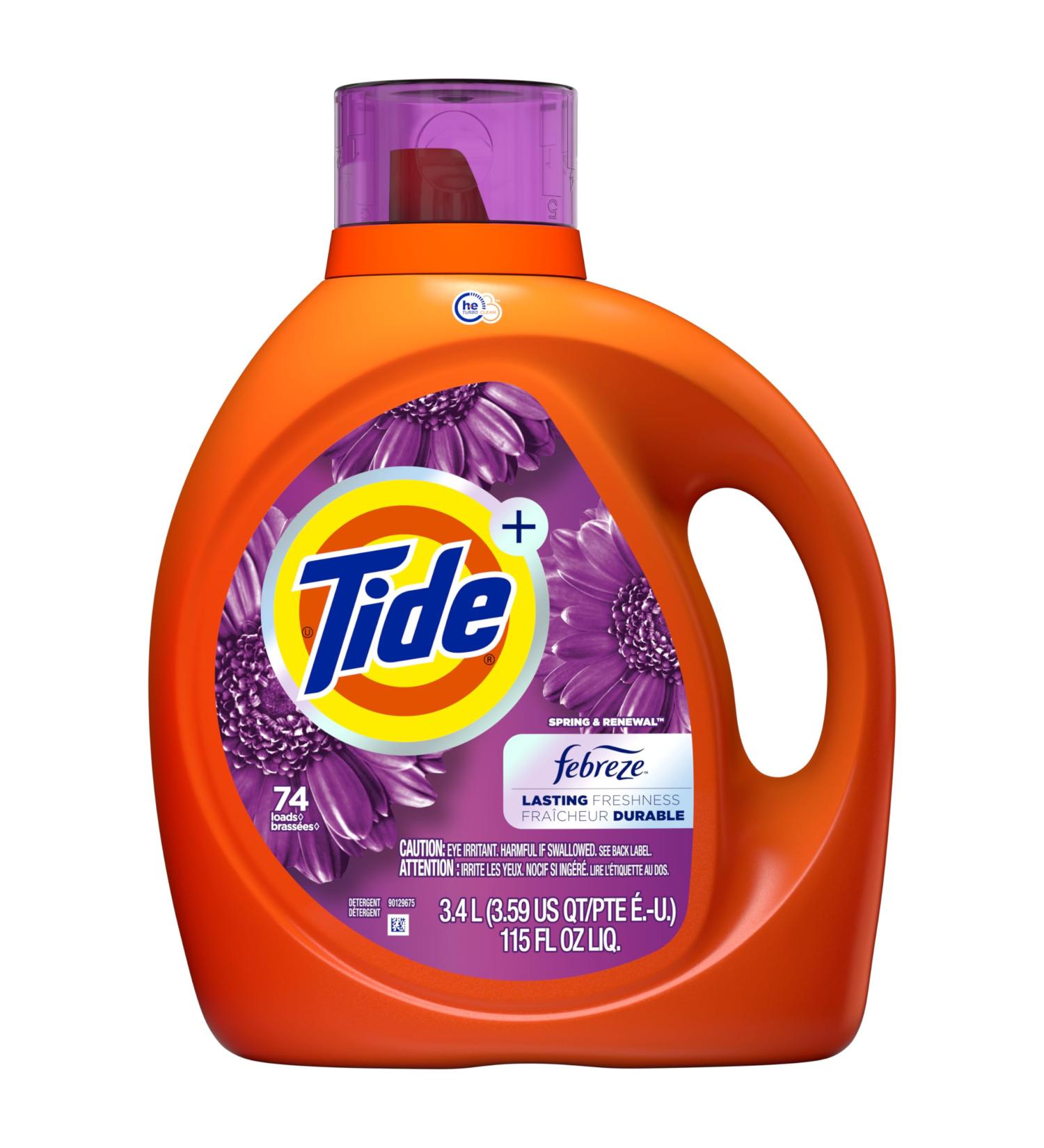Tide Plus Febreze Freshness HE Turbo Clean Laundry Detergent Liquid - Spring & Renewal 115 Fl Oz 74 Loads | International Shipping Available - Buy Online on GoSupps.com