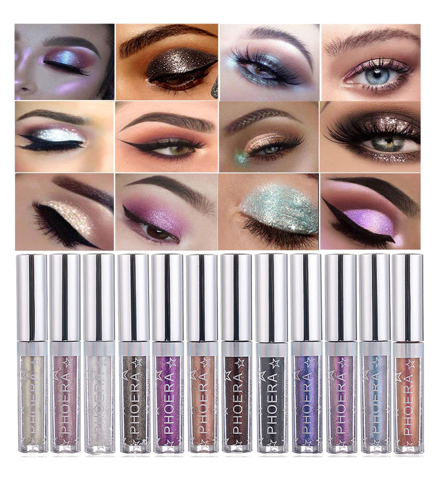Corleone Liquid Glitter Eyeshadow and Waterproof Eyeliner - Long Lasting and Quick-Drying - 12 Color Options - Buy Online on GoSupps.com