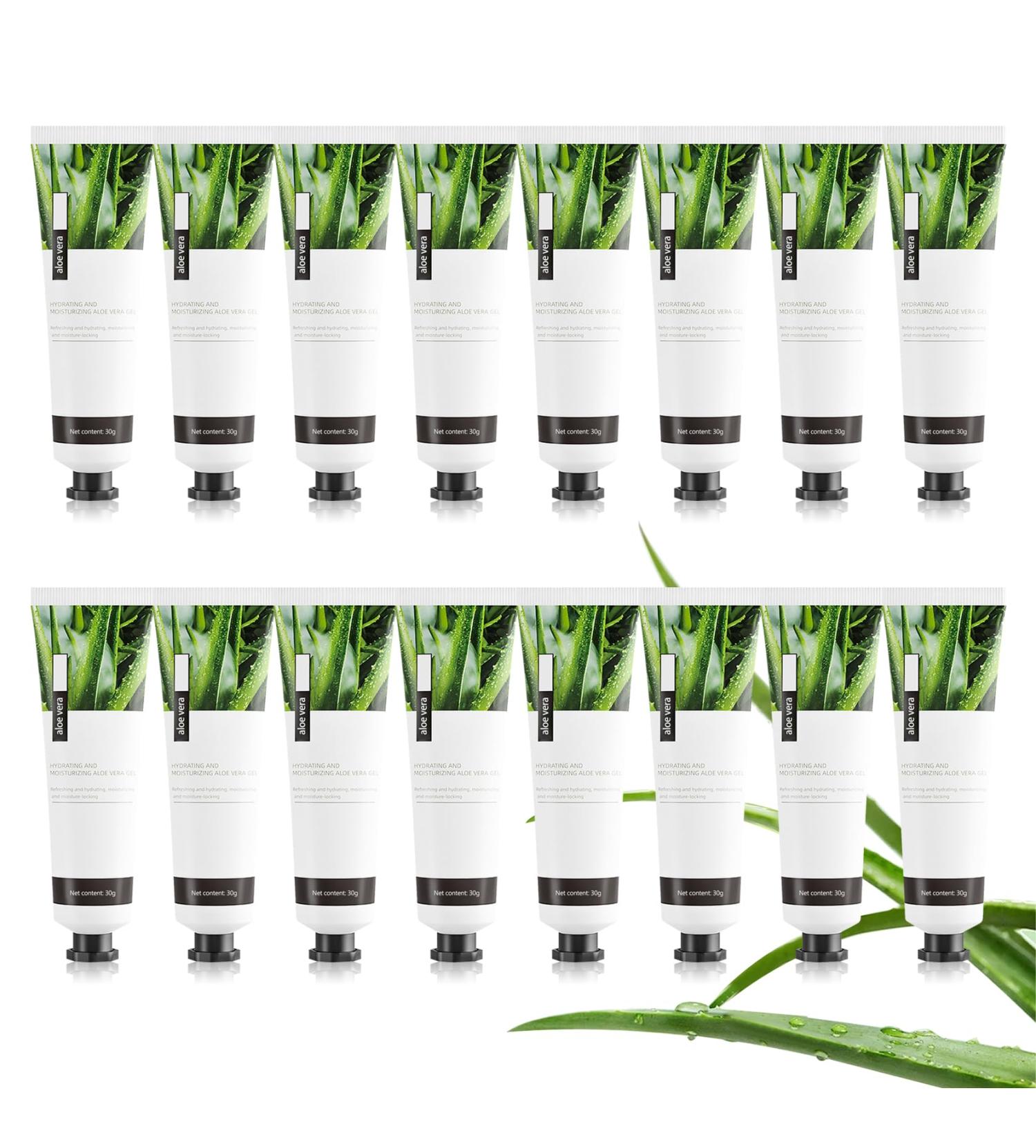 DWDiWen 16PCS Aloe Vera Gel for Face Hydrating Organic Aloe Vera Gel Instant Cooling Refreshing After Sun Care Lotion Travel Size After Sun Care Lotion for Face and Body All Skin Types 1.05 Oz - Buy Online on GoSupps.com