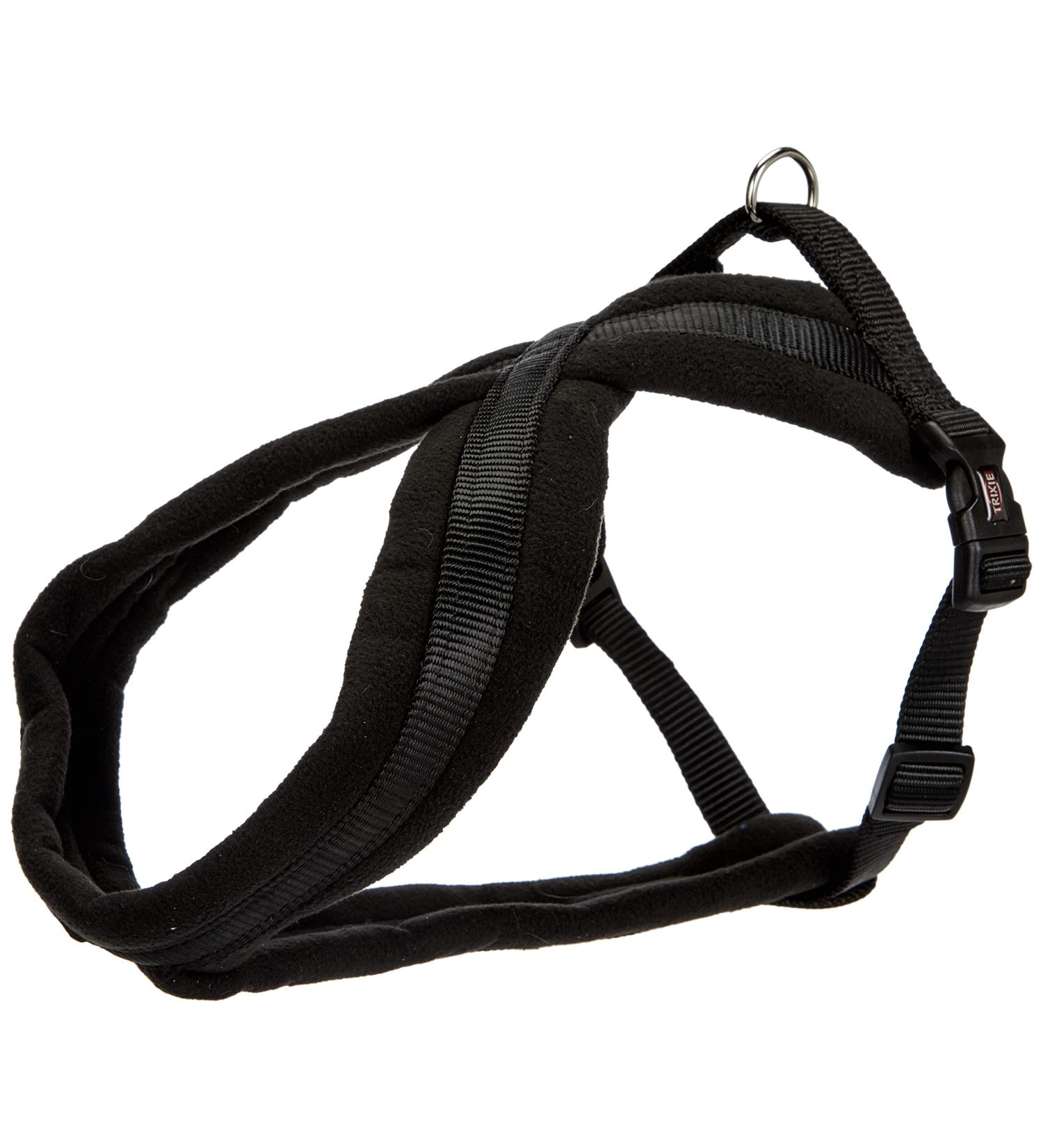 Trixie Premium Touring Harness S-M - Adjustable Sporty Dog Harness for Small Dogs Fleece Padded Black (Breast Circumference 40-70 cm) - Buy Online on GoSupps.com