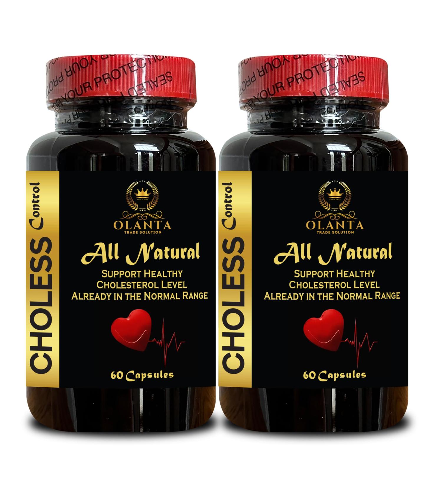 OLANTA TRADE SOLUTION Choless Control Herbal Formula | Immune Support Supplement Policosanol & Guggul Extract for Cholesterol & Daily Balance - 2 Bottles 120 Capsul - Buy Online on GoSupps.com
