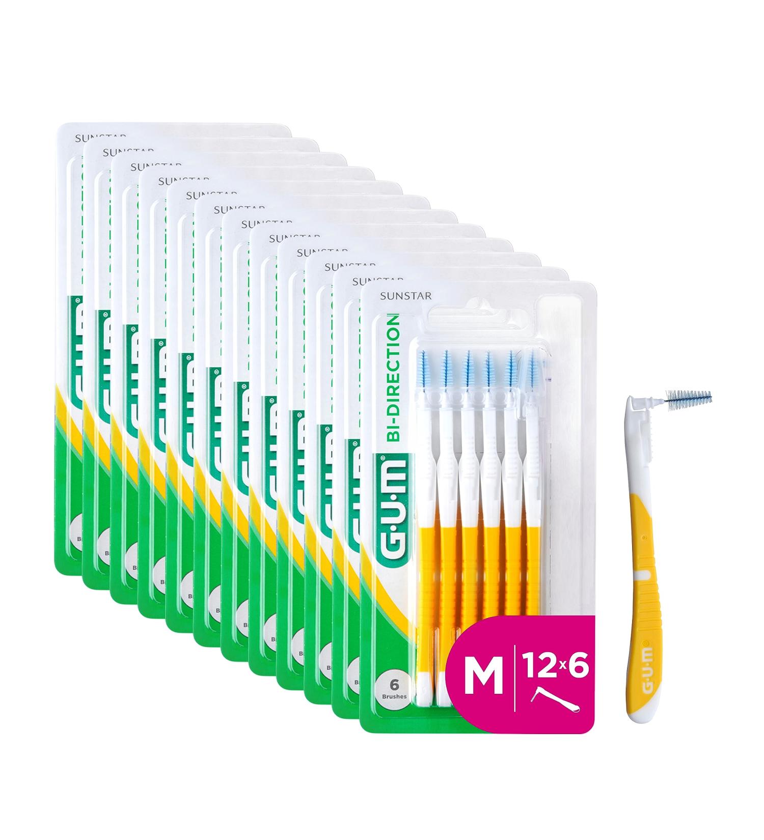 GUM BI-Direction Interdental Brushes - Antibacterial Bristles 90-Degree Positioning ISO 4 1.4mm for Optimal Tooth Cleaning - 36 Units - Buy Online on GoSupps.com