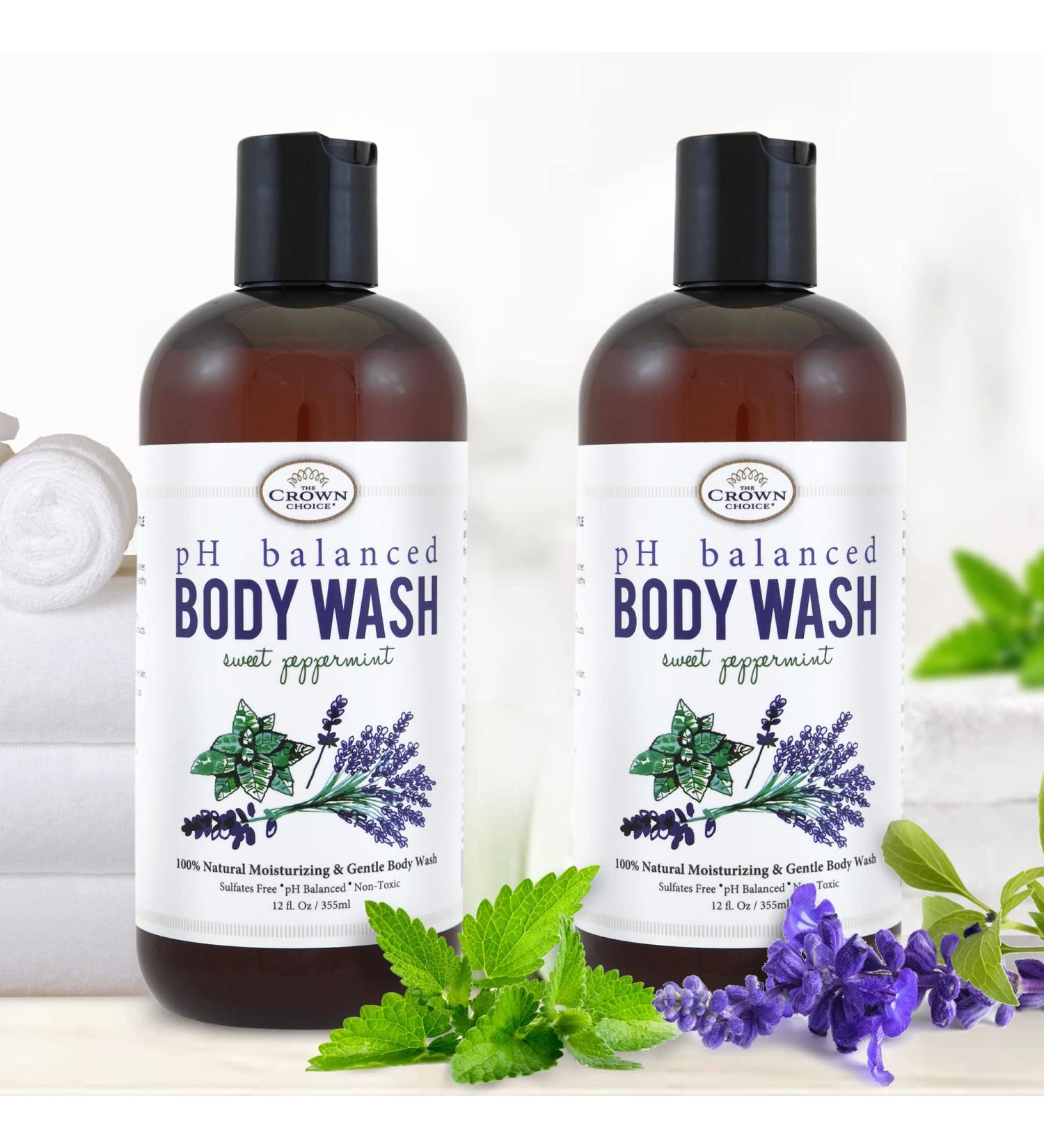 Sweet Peppermint Body Wash 2PK - Sensitive Skin pH Balanced Shower Gel for Men & Women - Moisturizing & Sulfate Free - Buy Online on GoSupps.com