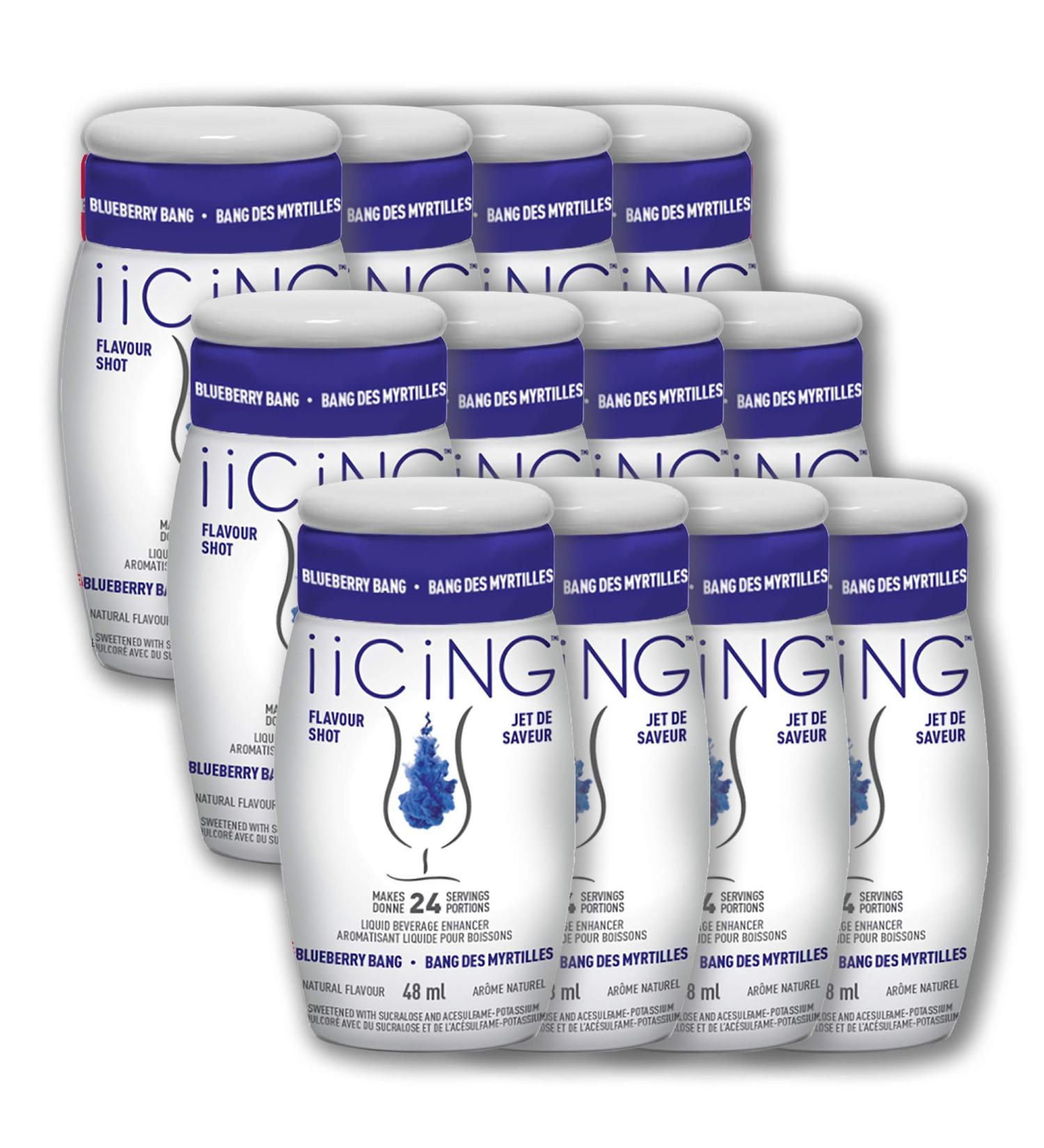 iiCiNG Flavour Shot Blueberry Bang All Natural flavours | Zero Calories | 1 bottle | 48ml | 24 servings | You re in control of your own flavour | All you need to do is squirt 12 pack Blueberry Bang -ca 48 ml (Pack of 12) - Buy Online on GoSupps.com
