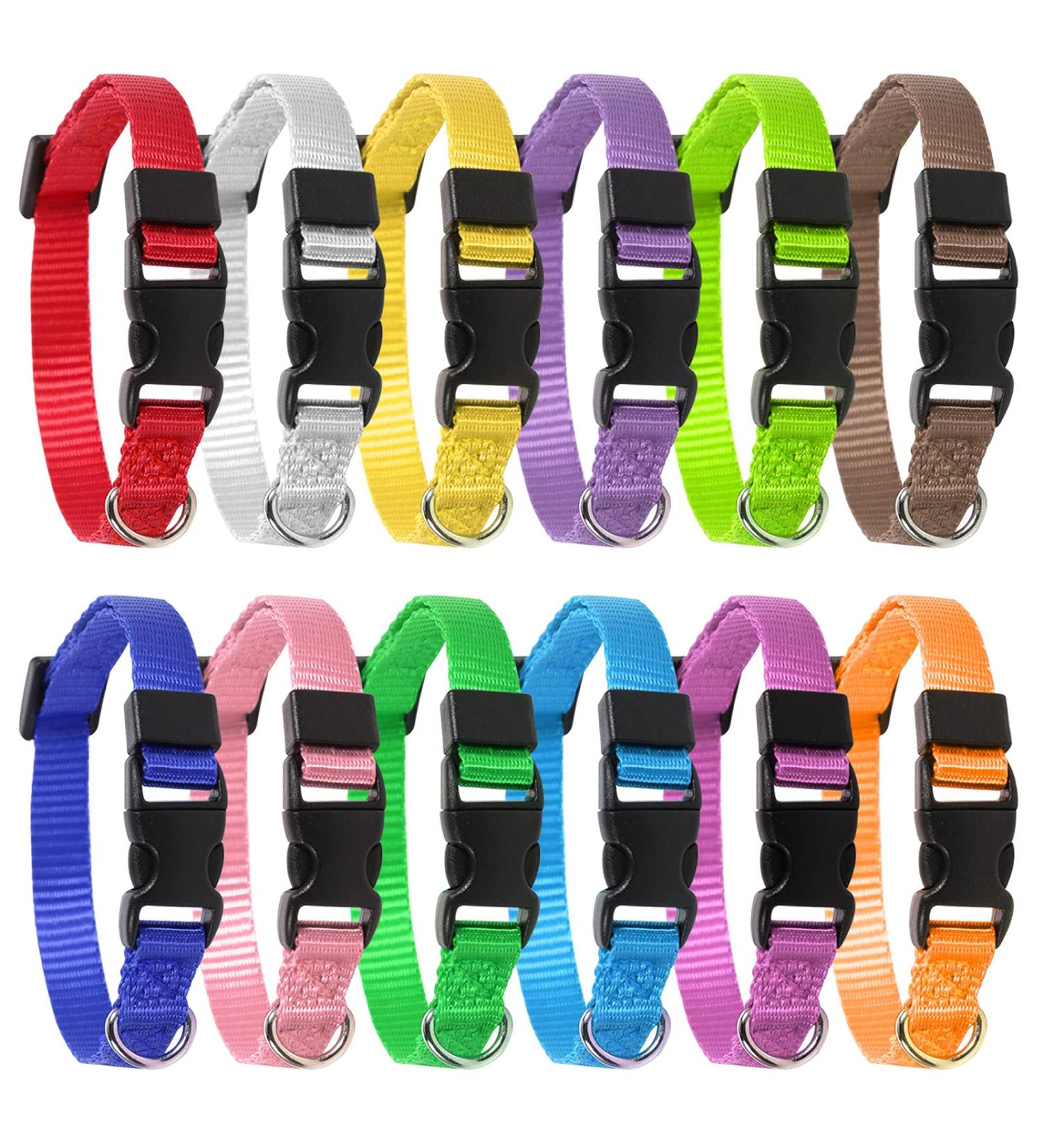 Buy Yorgewd 12 Pack Adjustable Puppy Neck Bands - Safety ID for Small Dogs & Cats - Multicolor (17-26cm) - Buy Online on GoSupps.com