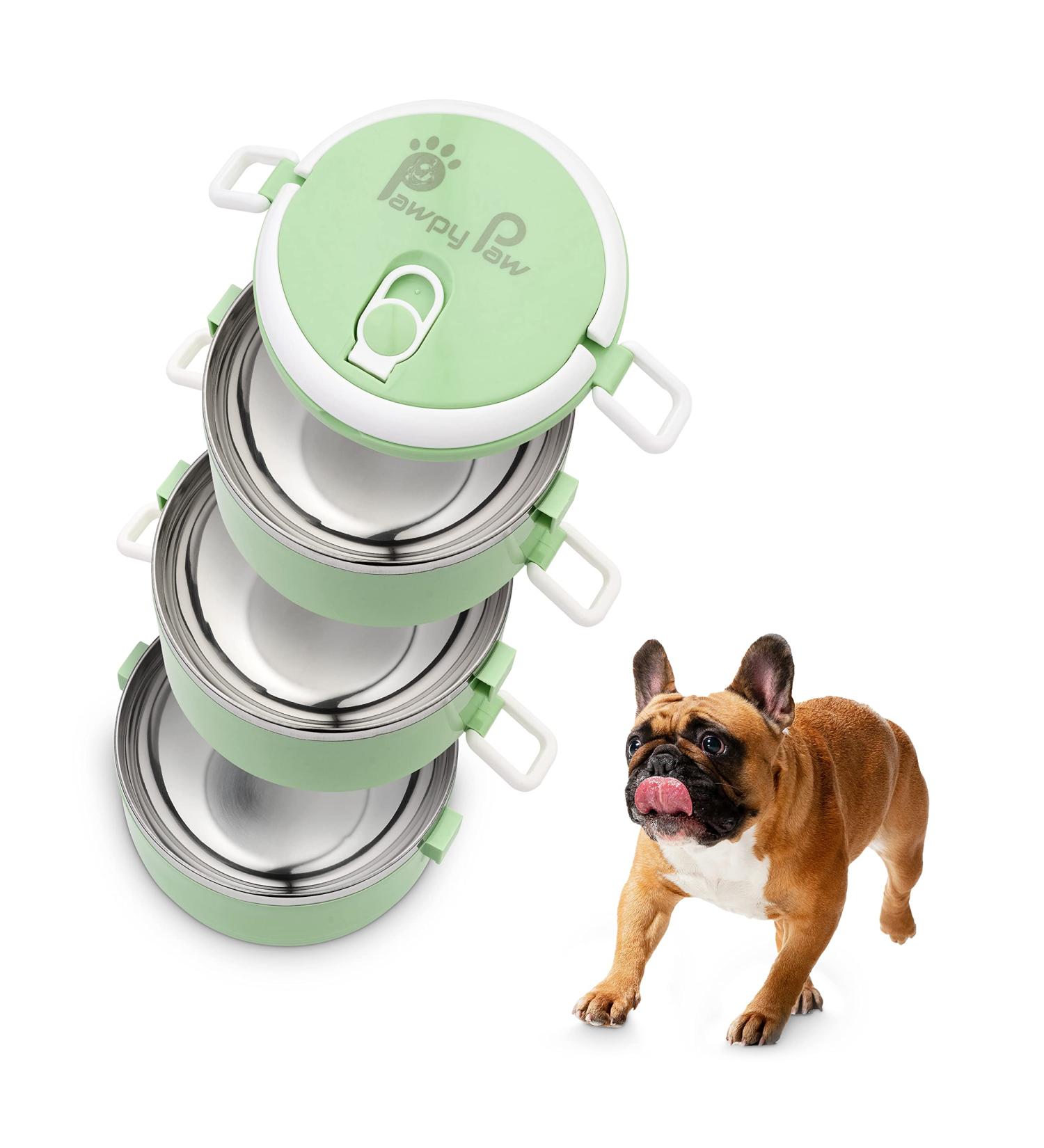 Travel Down Stainless Steel Dog Bowl Set - Portable 3 Bowl Set (1500 ml) for Outdoor & Everyday Use - Buy Online on GoSupps.com