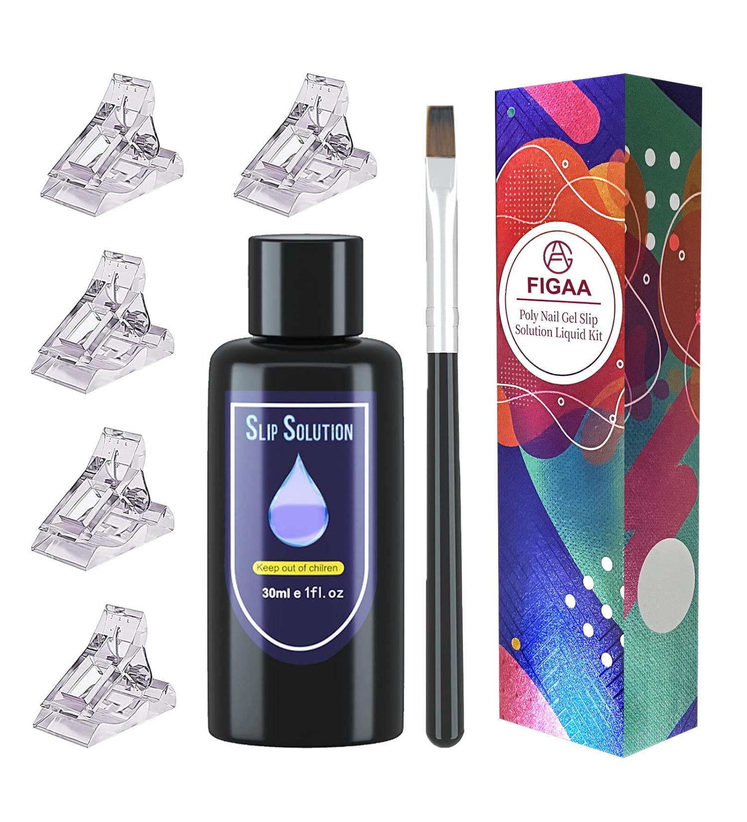 6-in-1 Poly Gel Nail Kit with Slip Solution Liquid - Includes Brush and Nail Tips Clip - DIY Poly Extension Gel Nails - Buy Online on GoSupps.com