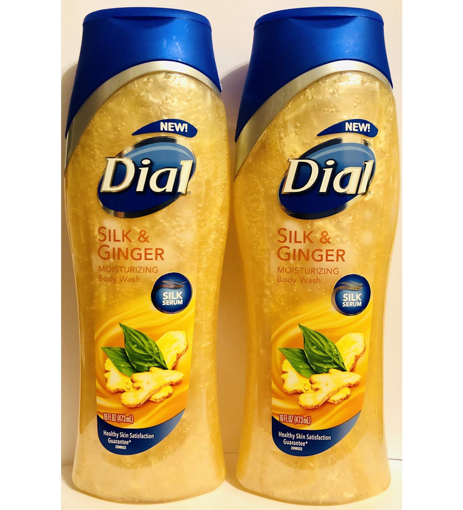 Dial Moisturizing Body Wash - Silk & Ginger - Net Wt. 16 FL OZ (473 mL) Per Bottle - Pack of 2 Bottles Ginger 16 Fl Oz (Pack of 2)
