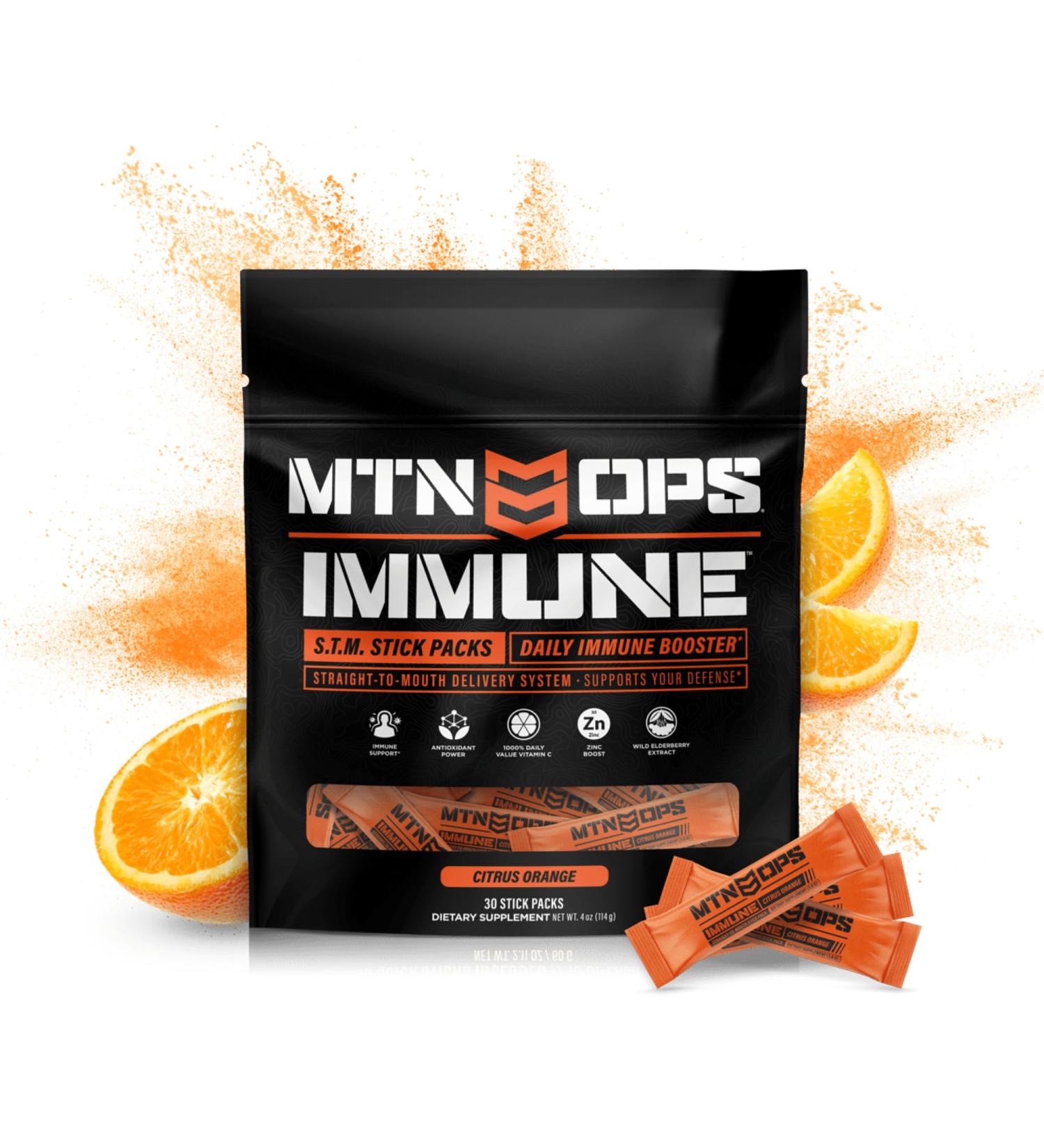 MTN OPS Daily STM Immune Booster - Citrus Orange Flavor | 30 Stick Pouch | International Shipping Available - Buy Online on GoSupps.com