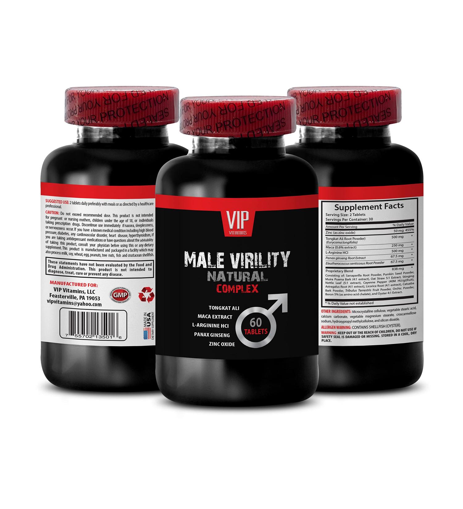 Energizing Male Virility Pills with MACA, CATUABA, Muira Puama, Horny Goat Weed & Ginseng - Herbal Supplements for Men - 60 Tablets - Buy Online on GoSupps.com