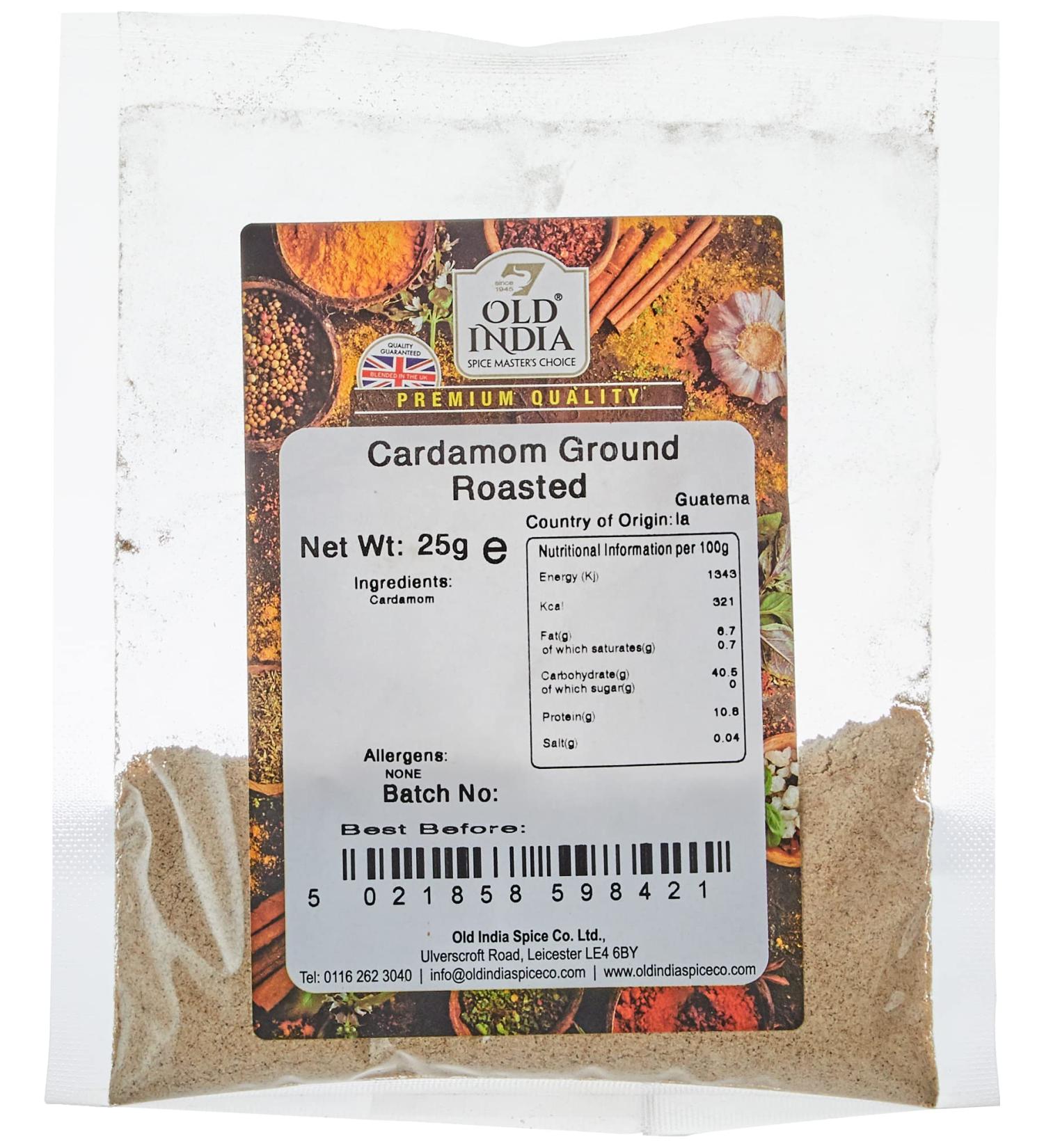 Old India Roasted Ground Cardamom 25g - Premium Quality Spice (Pack of 1) - Buy Online on GoSupps.com