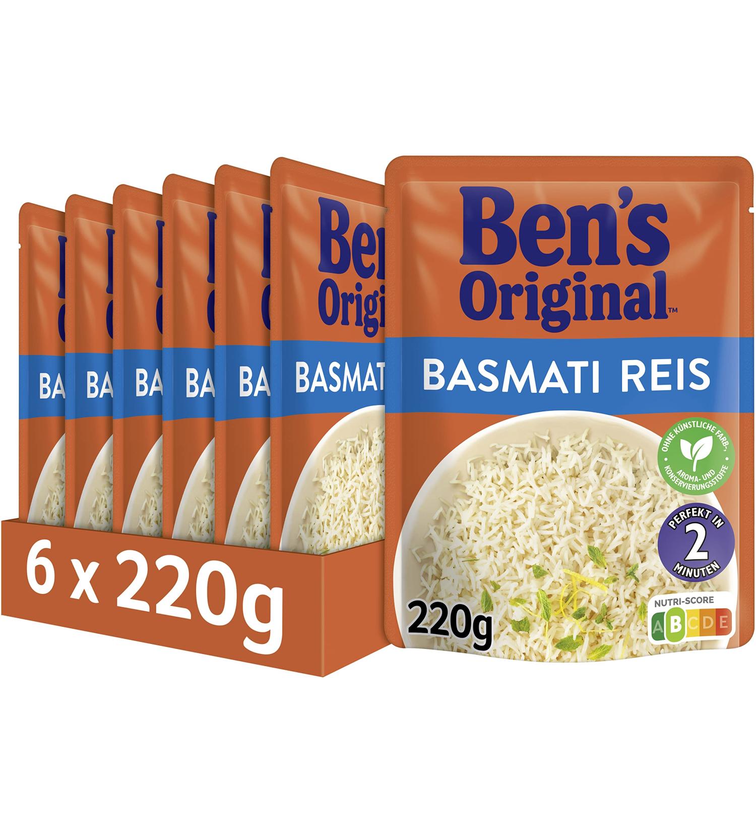 Buy BEN'S ORIGINAL Basmati Rice Express 6 Packs (6 x 220g) Premium Quality International Shipping Available - Buy Online on GoSupps.com
