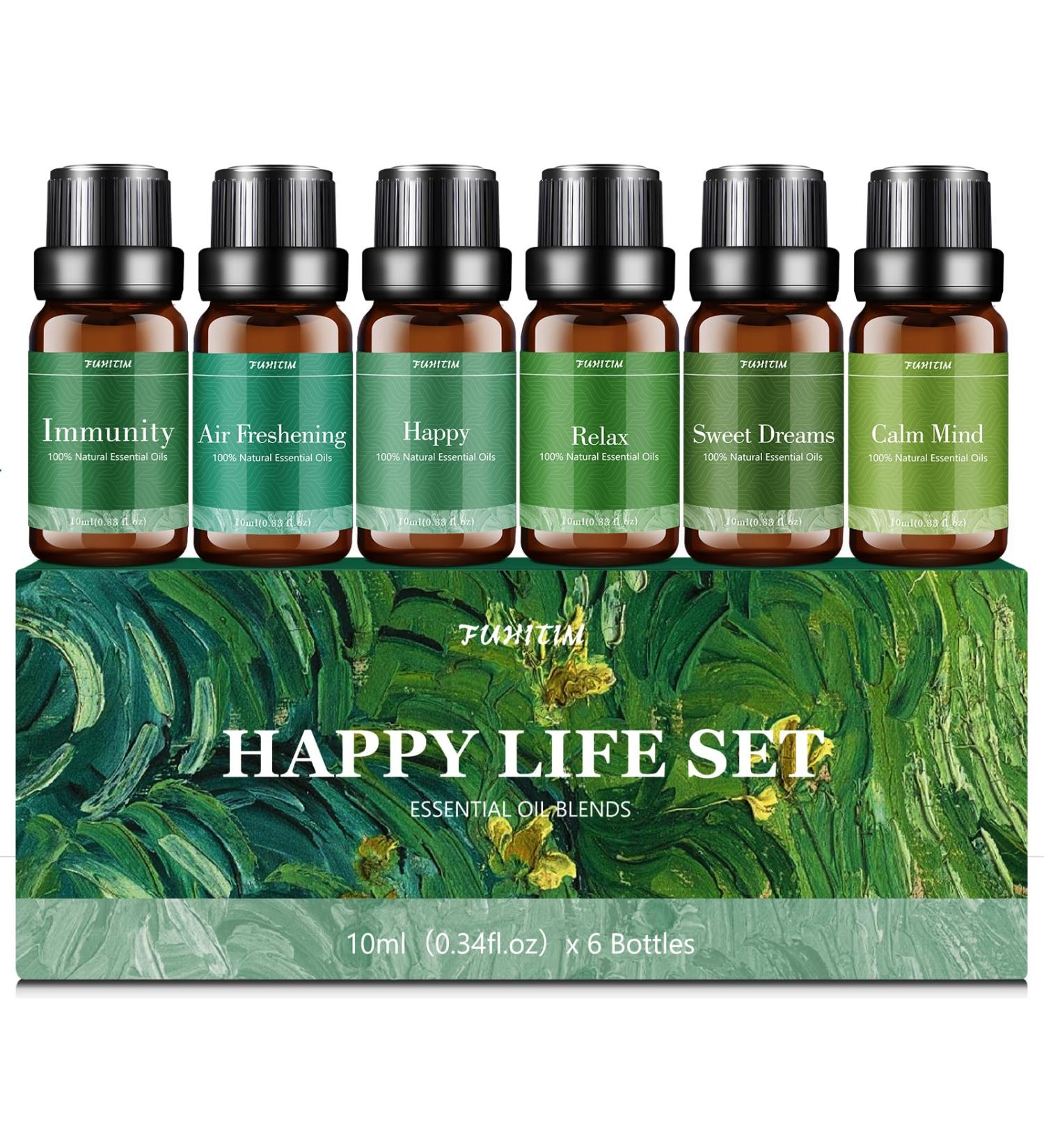 Essential Oils Blends Set for Diffusers - 6 Aromatherapy Scents for Home Relaxation & Wellness | Calming Sweet Dreams Immunity & More - Buy Online on GoSupps.com