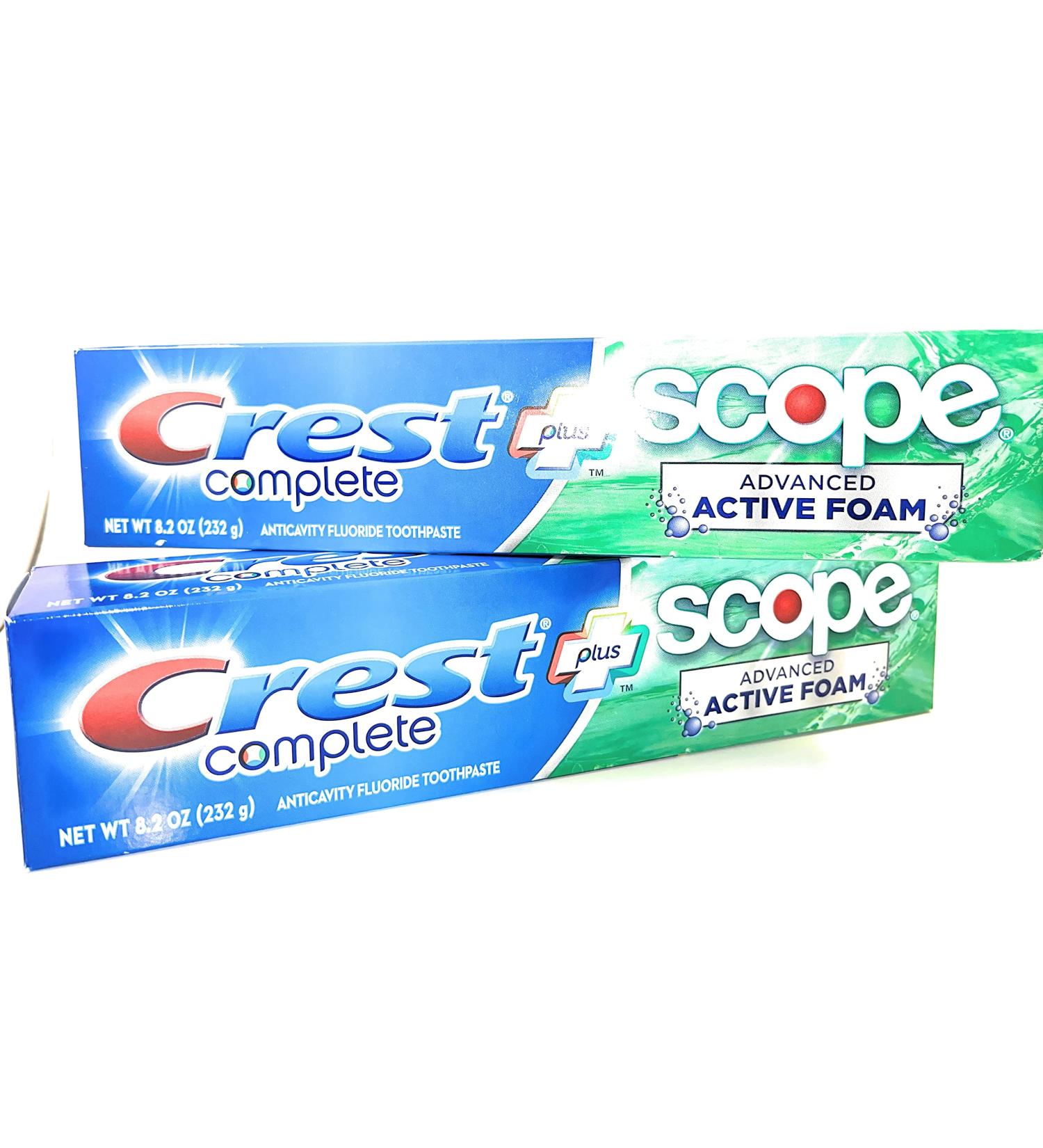 Crest Complete Toothpaste Plus Scope Advanced Active Foam 8.2 oz (2 Pack) - Buy Online on GoSupps.com