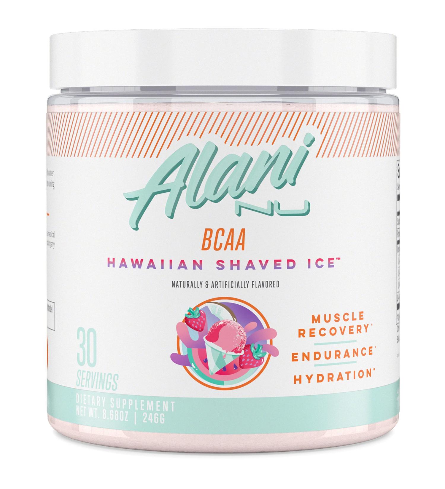 Alani Nu BCAA Supplement Powder - Muscle Recovery Post-Workout Vitamins, Hawaiian Shaved Ice Flavor | 30 Servings - Buy Online on GoSupps.com