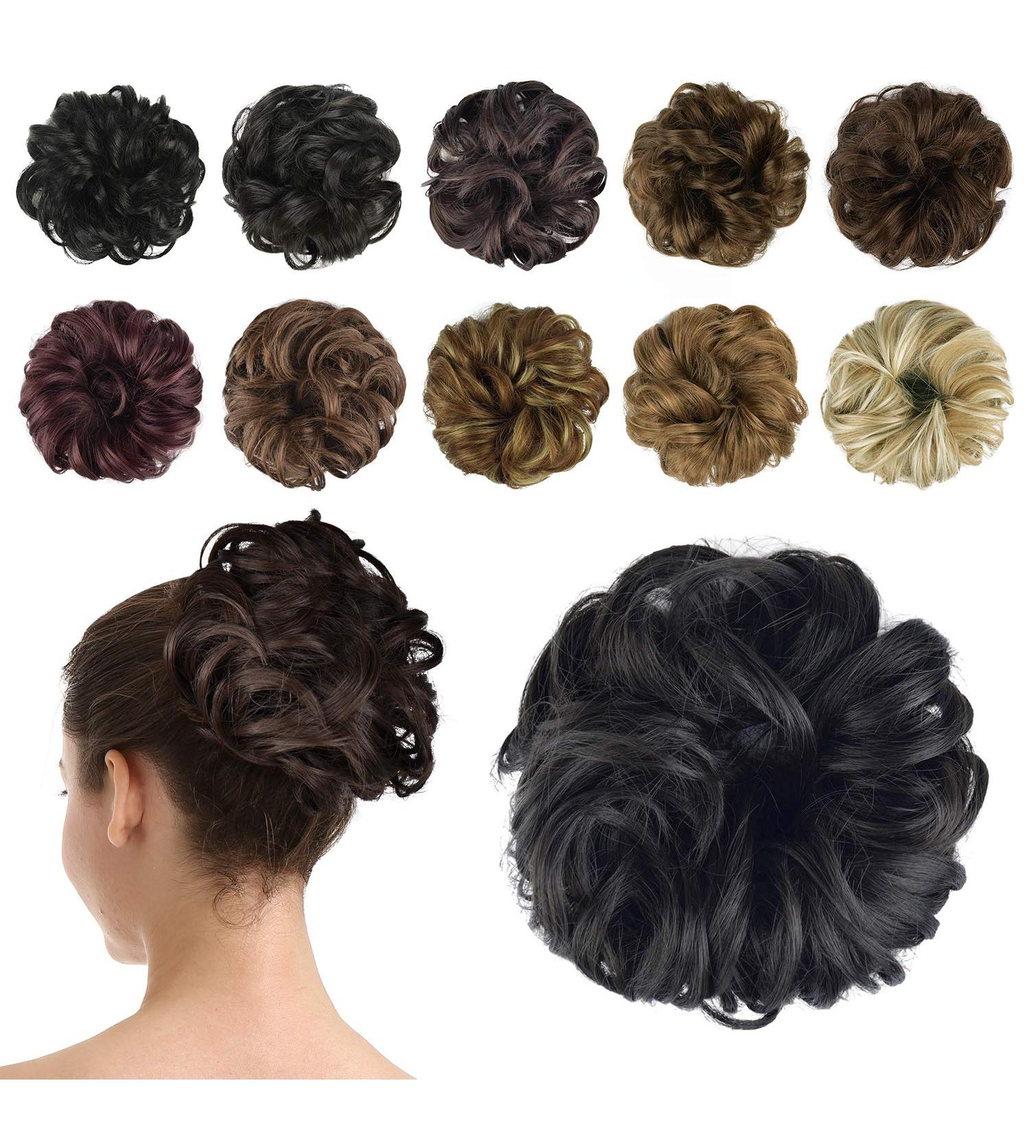 BARSDAR Hair Bun Extensions for Women - Darkest Brown Near Black - 40g - Buy Online on GoSupps.com