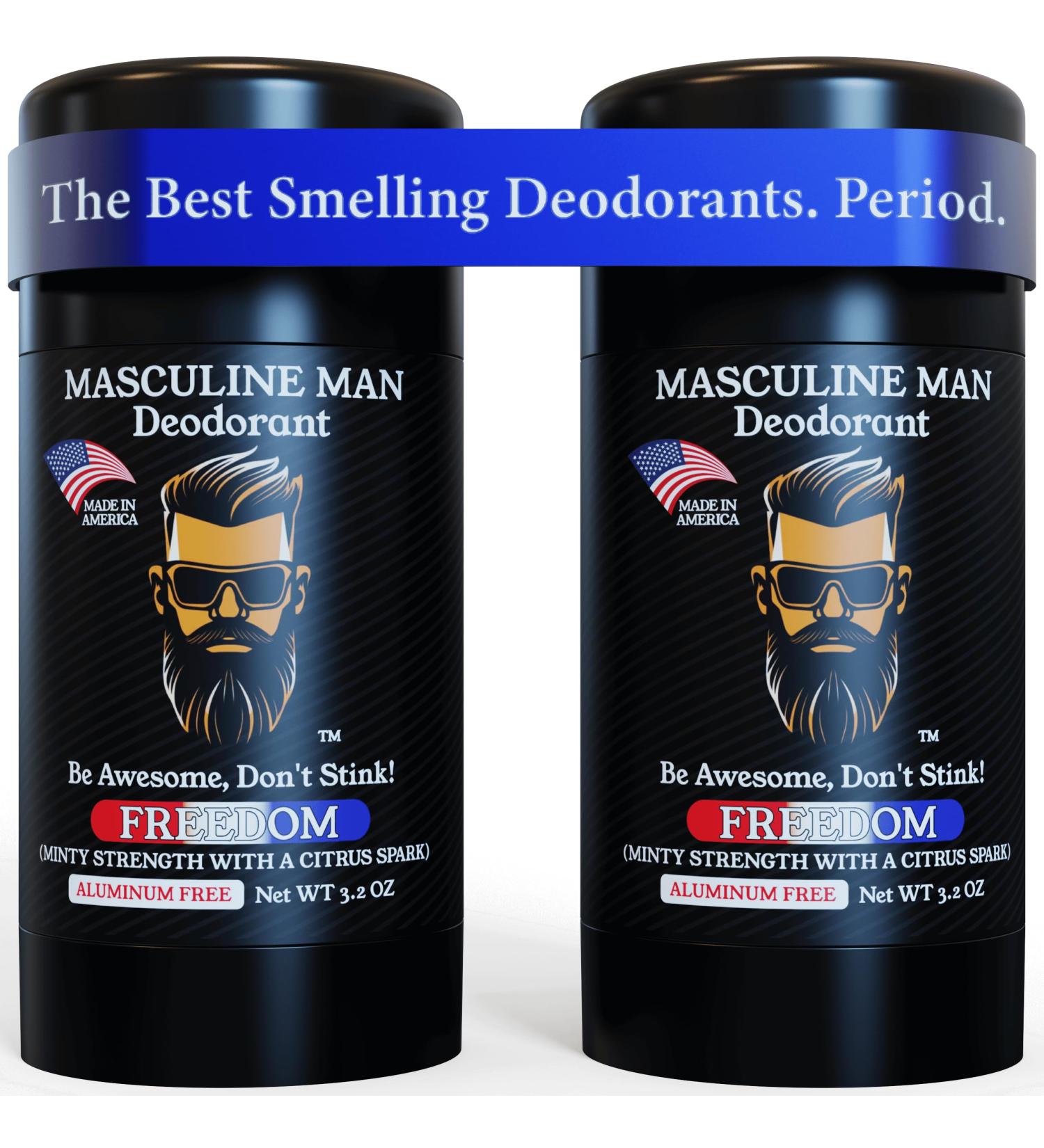 The BEST SMELLING Natural Deodorant for Men | Aluminum Free | Premium Ingredients | All Day Odor Protection | Skin Safe | 2 Pack - 3.2oz (FREEDOM) - Buy Online on GoSupps.com