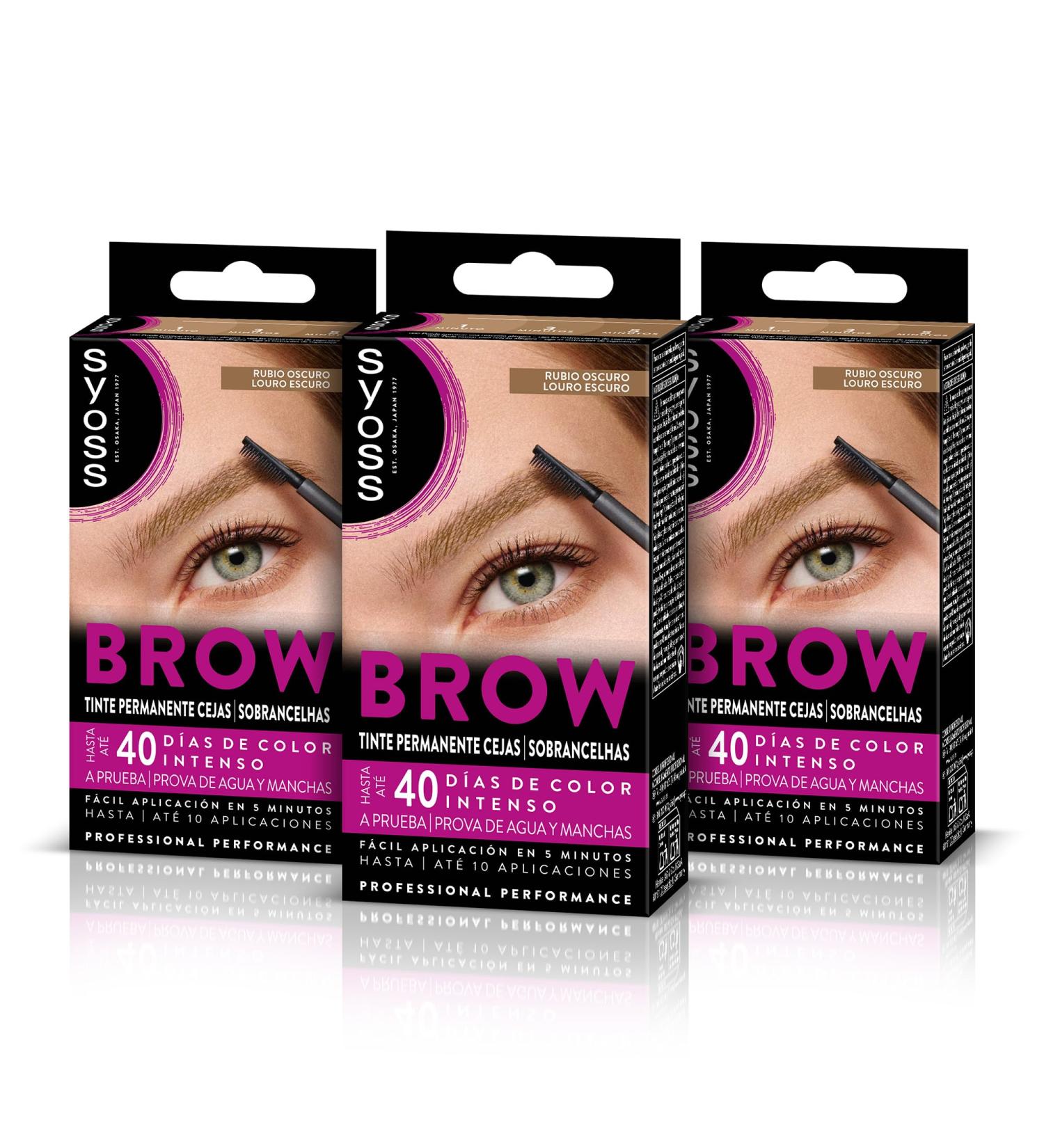  Syoss SYOSS Brow Dark Blonde Eyebrow Tint (1 x 10 ml) permanent hair color waterproof lasts 40 days and up to 10 uses for perfect eyebrows pack of 3 - Buy Online on GoSupps.com