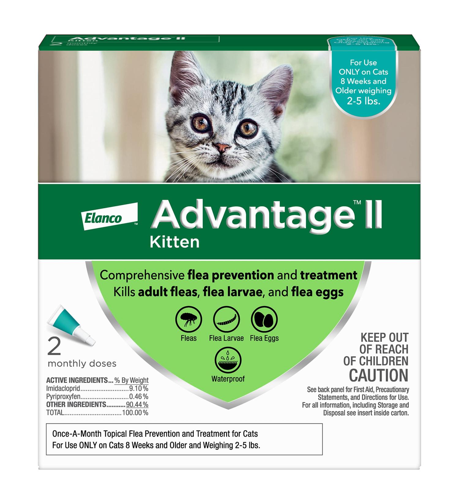 Advantage II Flea Treatment for Kittens (2-5 lbs) - 2-Pack - Buy Online on GoSupps.com