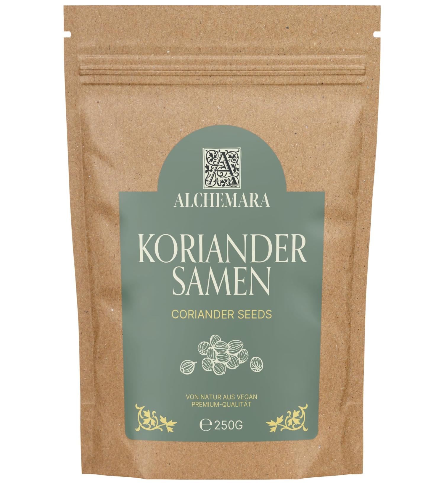 Graines de Coriandre Enti res Alchemara (250g) Graines de Coriandre pices D licatement S ch es Id ales pour la Cuisine pices Aromatiques - Buy Online on GoSupps.com