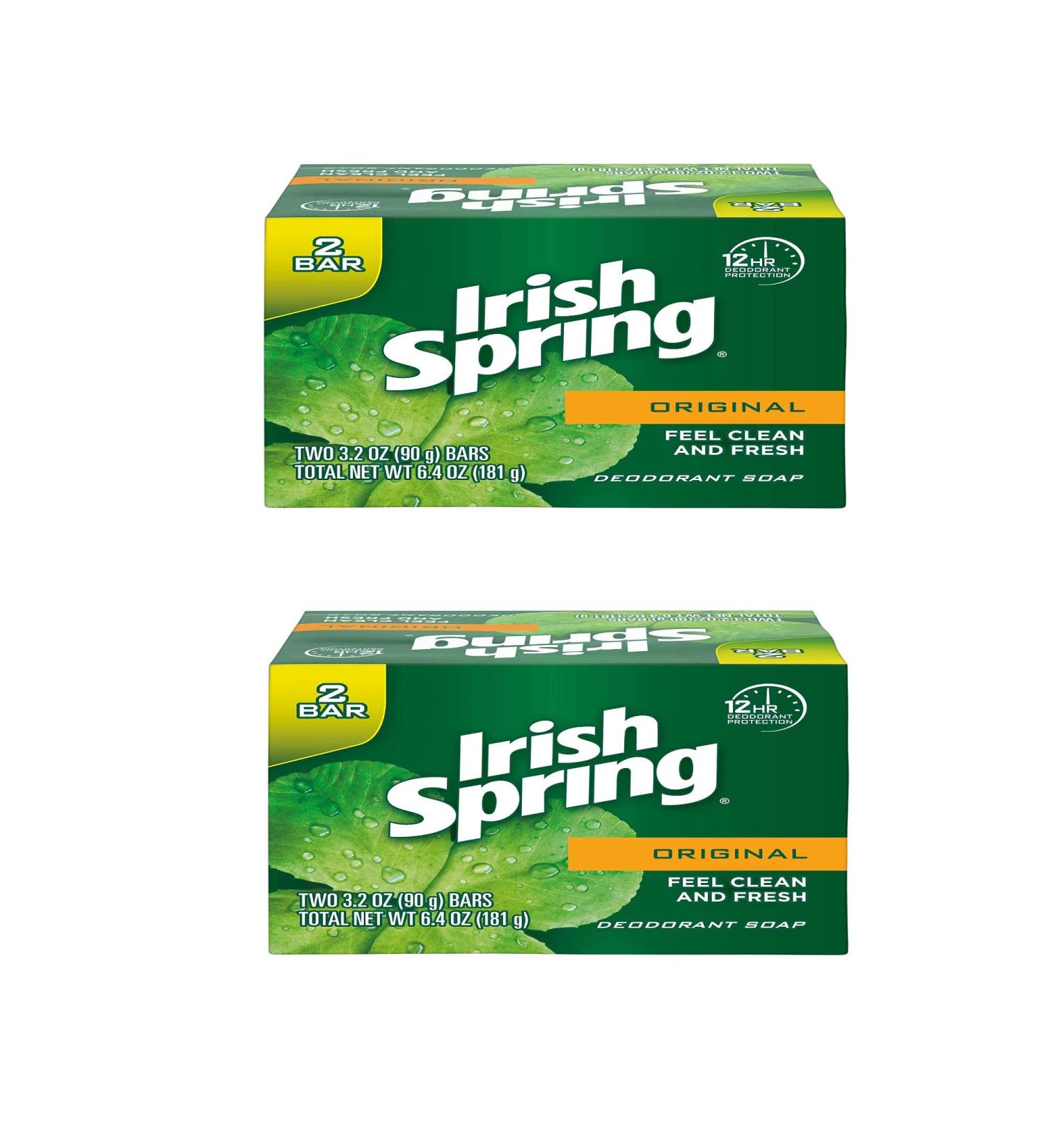 Irish Spring Bar Soap 3.2 Oz Bar (Original  4 Bars) Original 4 Bars