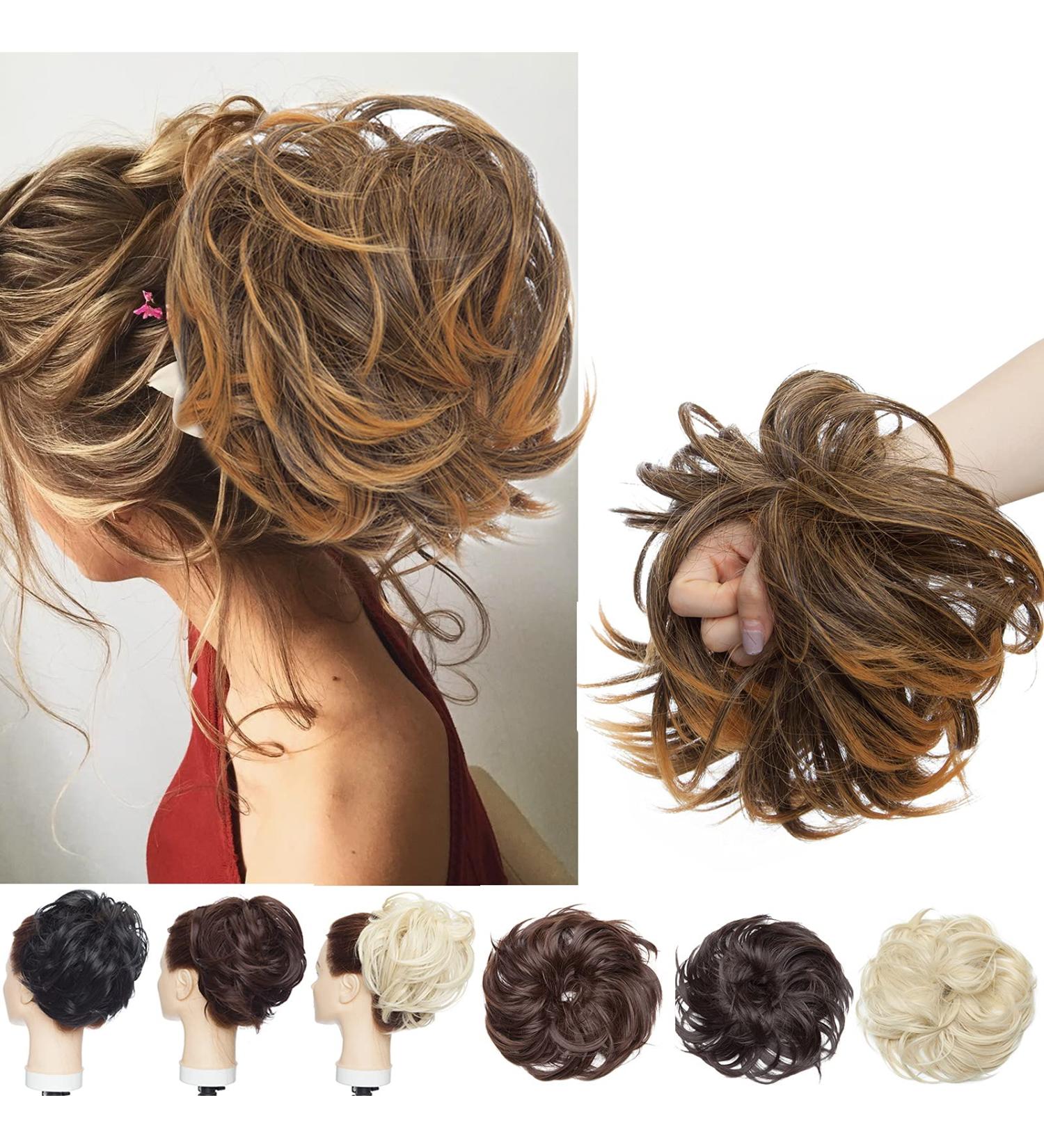 SEGO Updo Hair Extensions | Voluminous 80g Updos Hair Tub Dutt | Dark Brown & Sandy Brown | Affordable Quality - Buy Online on GoSupps.com