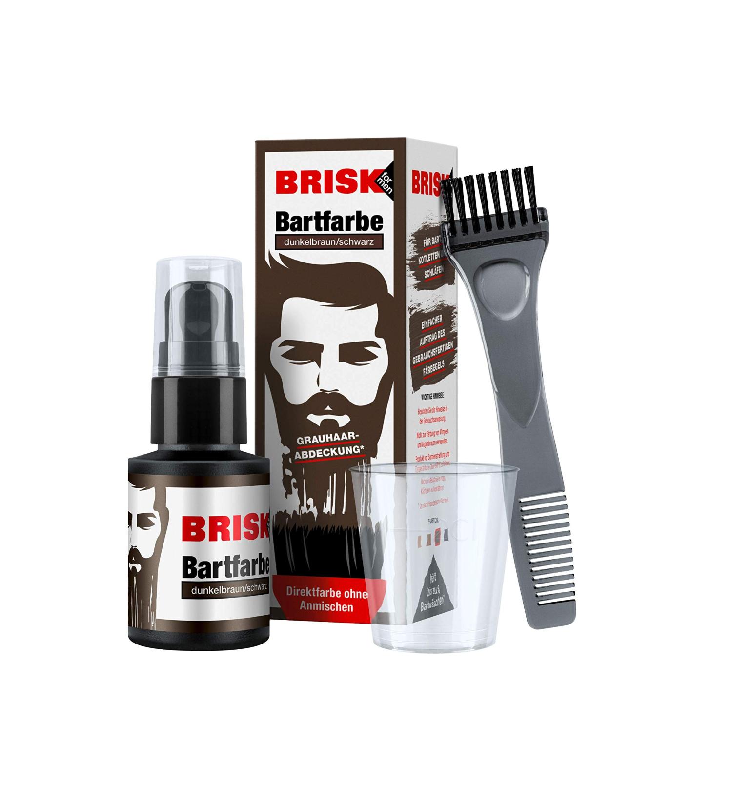 BRISK Beard Dye Dark Brown/Black 30ml - Premium Hair Color for Men - Long-Lasting & Easy to Apply - International Shipping Available - Buy Online on GoSupps.com