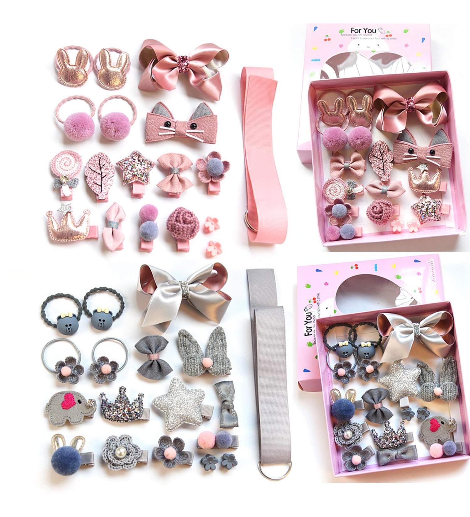 Buy Hcliptie 36-Piece Baby Girl Hair Clips | Cute Elastic Hair Ties & Loops | Perfect Hair Jewels for Little Girls - Buy Online on GoSupps.com