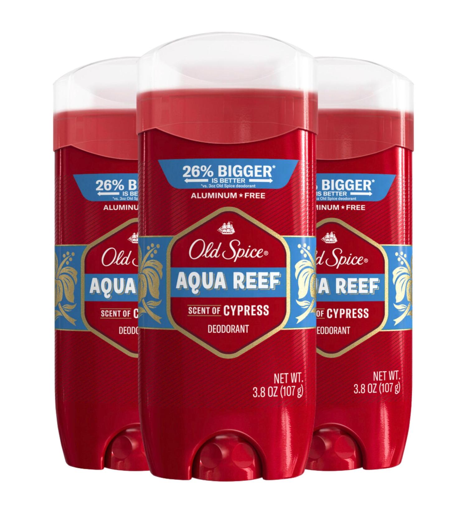 Buy Old Spice Red Collection Deodorant for Men - Aqua Reef Scent (Pack of 3) | International Shipping Available - Buy Online on GoSupps.com