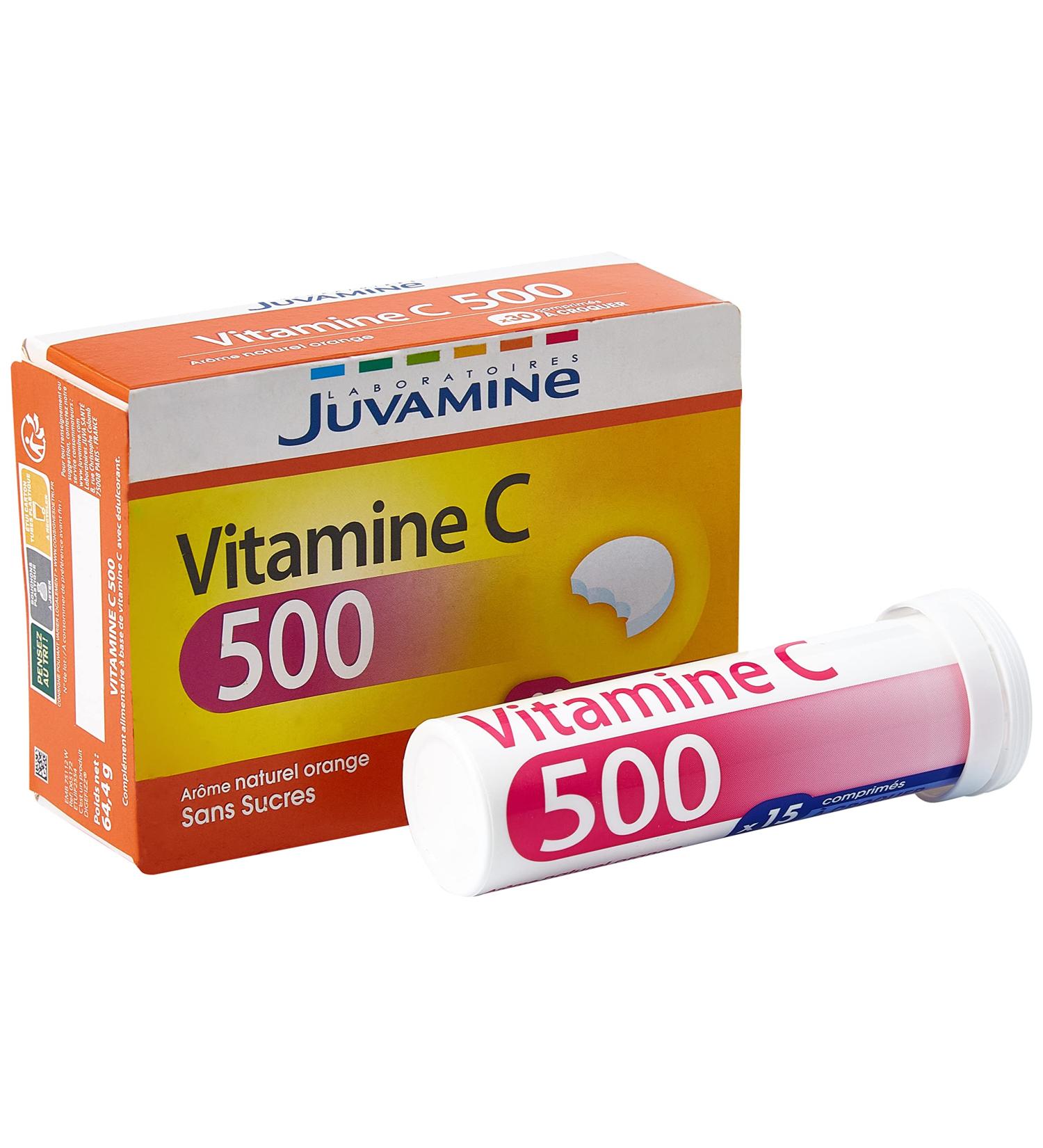 JUVAMINE - Vitamin C 500 - Helps reduce fatigue - Supports immunity - Natural Orange Flavor - Sugar Free - 4 Month Program - - Buy Online on GoSupps.com