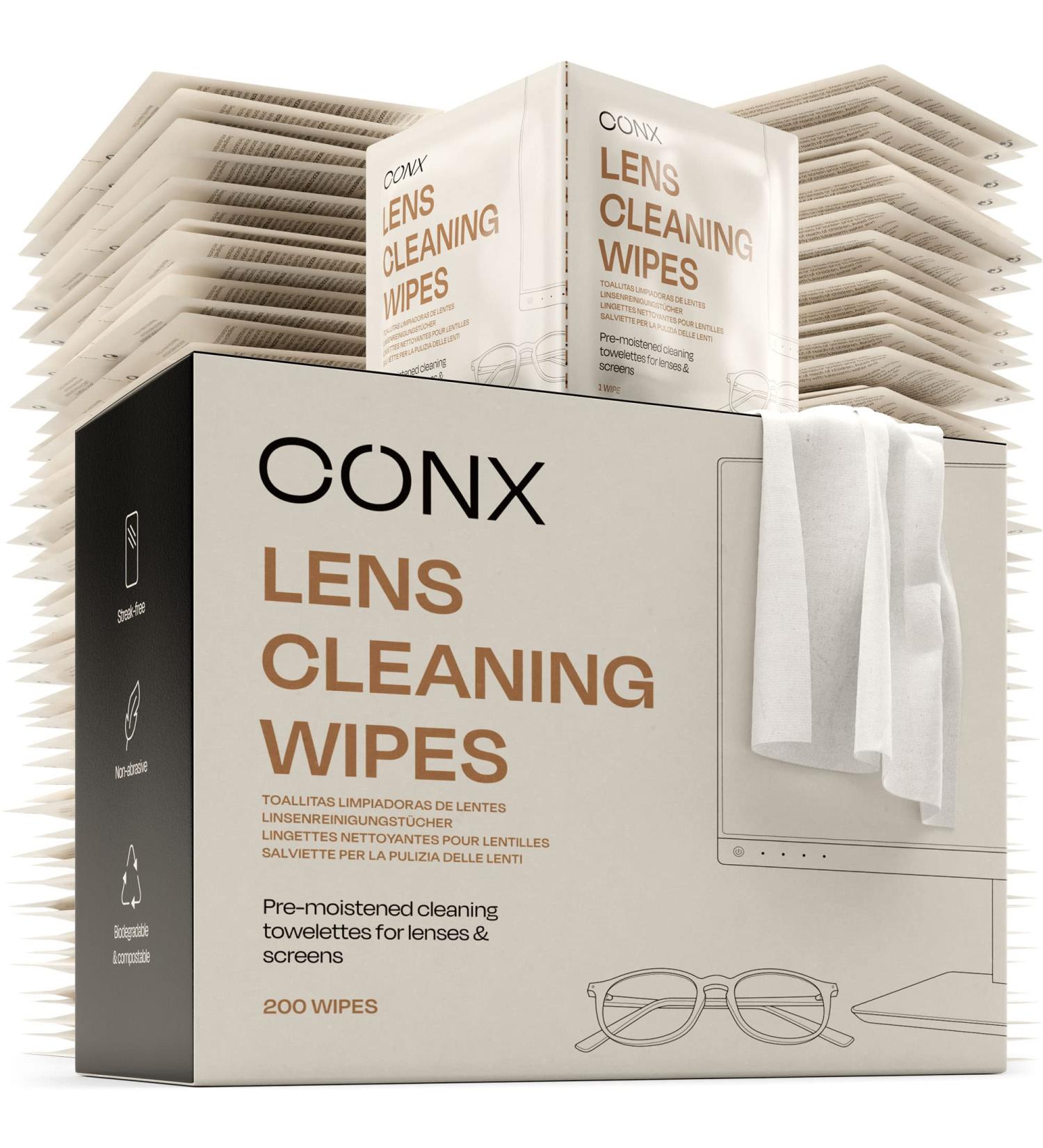 Lens Wipes for Eyeglasses - Individually Wrapped Cleaners for Glasses Screens Cameras & Laptops - Effective Eyeglass Lens Cleaner Wipes - Buy Online on GoSupps.com