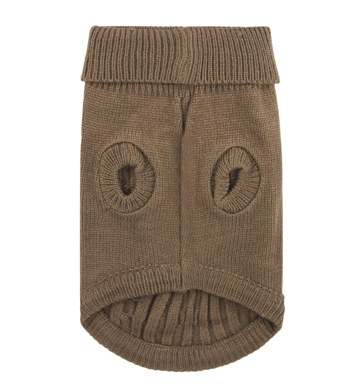 FakeFace Dog Cardigan - Cozy Winter Sweater for Small Dogs | Warm Knitted Chihuahua Sweater in Red Blue Brown - Buy Online on GoSupps.com