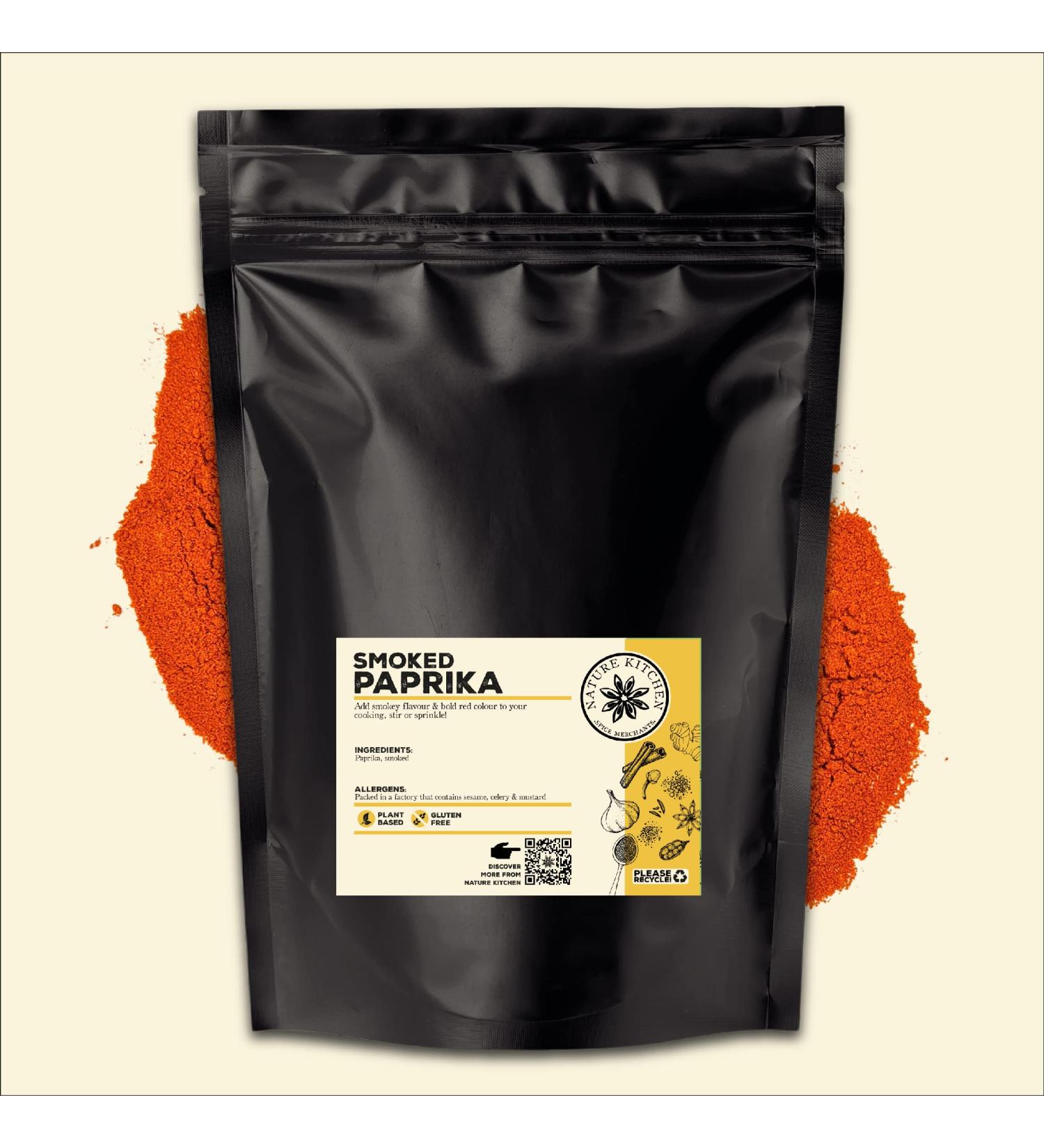 Nature Kitchen Paprika Smoked 500g - Gluten-Free & Vegan Seasoning for Everyday Cooking, Marinades, Sauces, Frying, Baking, and Grilling - Buy Online on GoSupps.com