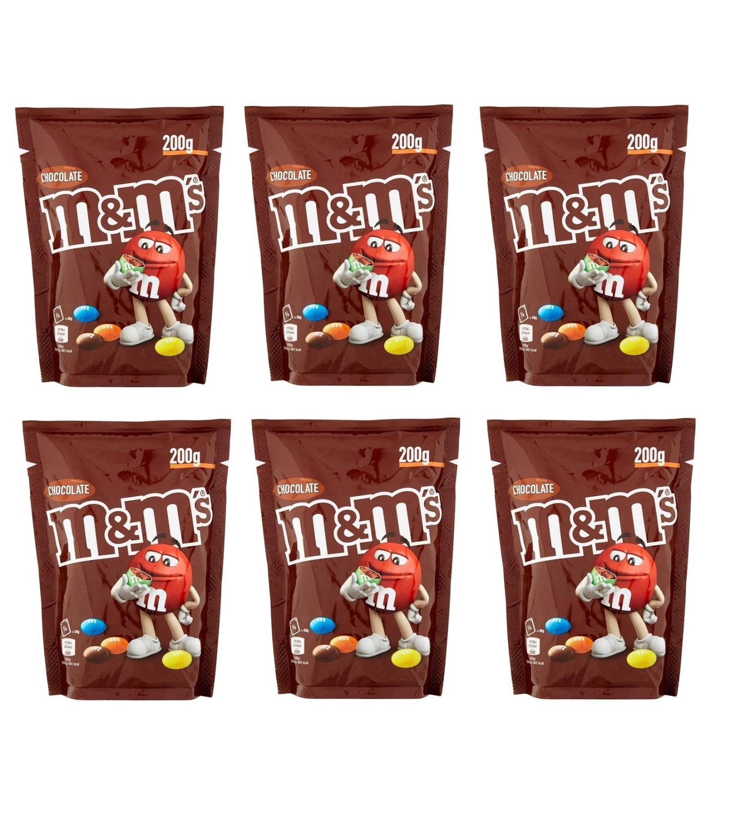 Chocolate M&M'S Chocolate Confetti Set of 6 with 200g Chocolate Bag