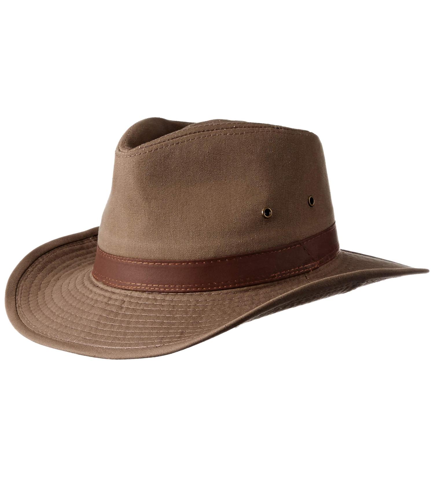 Dorfman Pacific Men's Twill Outback Hat - Medium Bark | Stylish and Durable - Buy Online on GoSupps.com