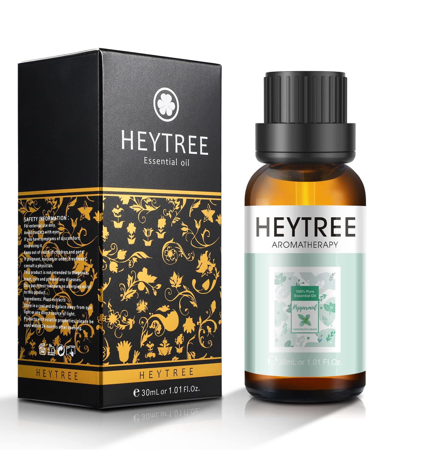 HEYTREE 100% Pure Peppermint Essential Oil 30ml - Fresh Minty Scent for Clarity & Aromatherapy Diffuser - Clear Breathing - Strong Peppermint Oil - 30.00 ml (Pack of 1) - Buy Online on GoSupps.com