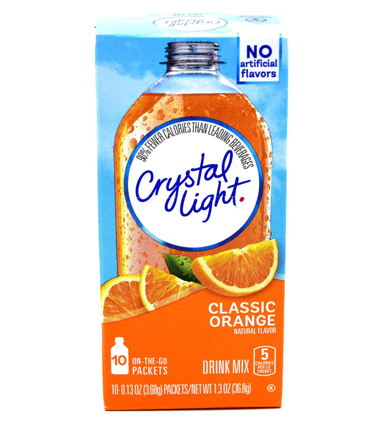 Crystal Light Classic Orange On The Go 10 Sachet Drink Mix 36.8g - Buy Online on GoSupps.com