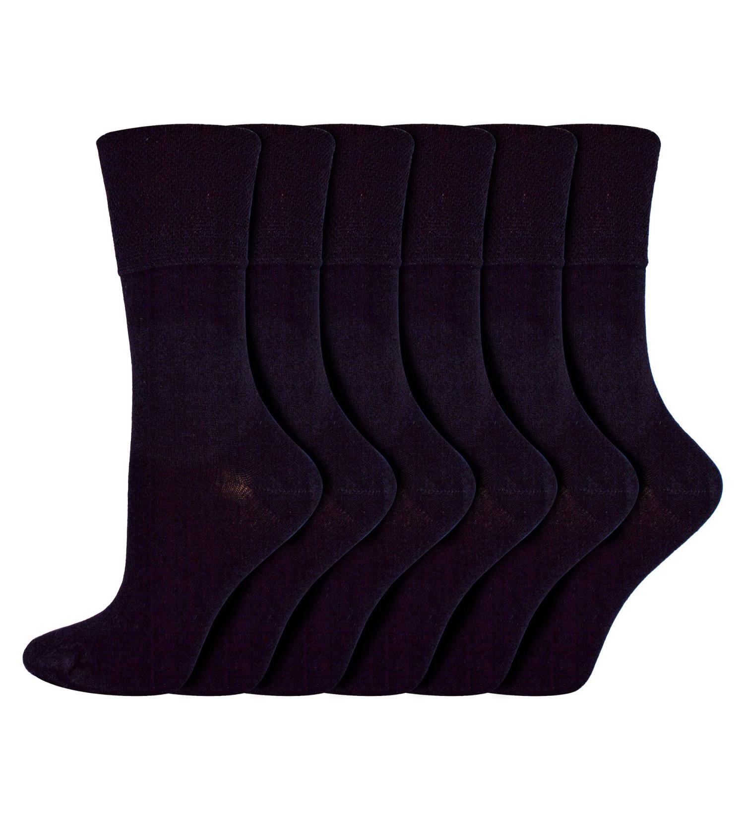 IOMI 6 Pair Women's Bamboo Diabetic Socks - Extra Wide & Non-Binding - Size 5-9 (Black) - Buy Online on GoSupps.com