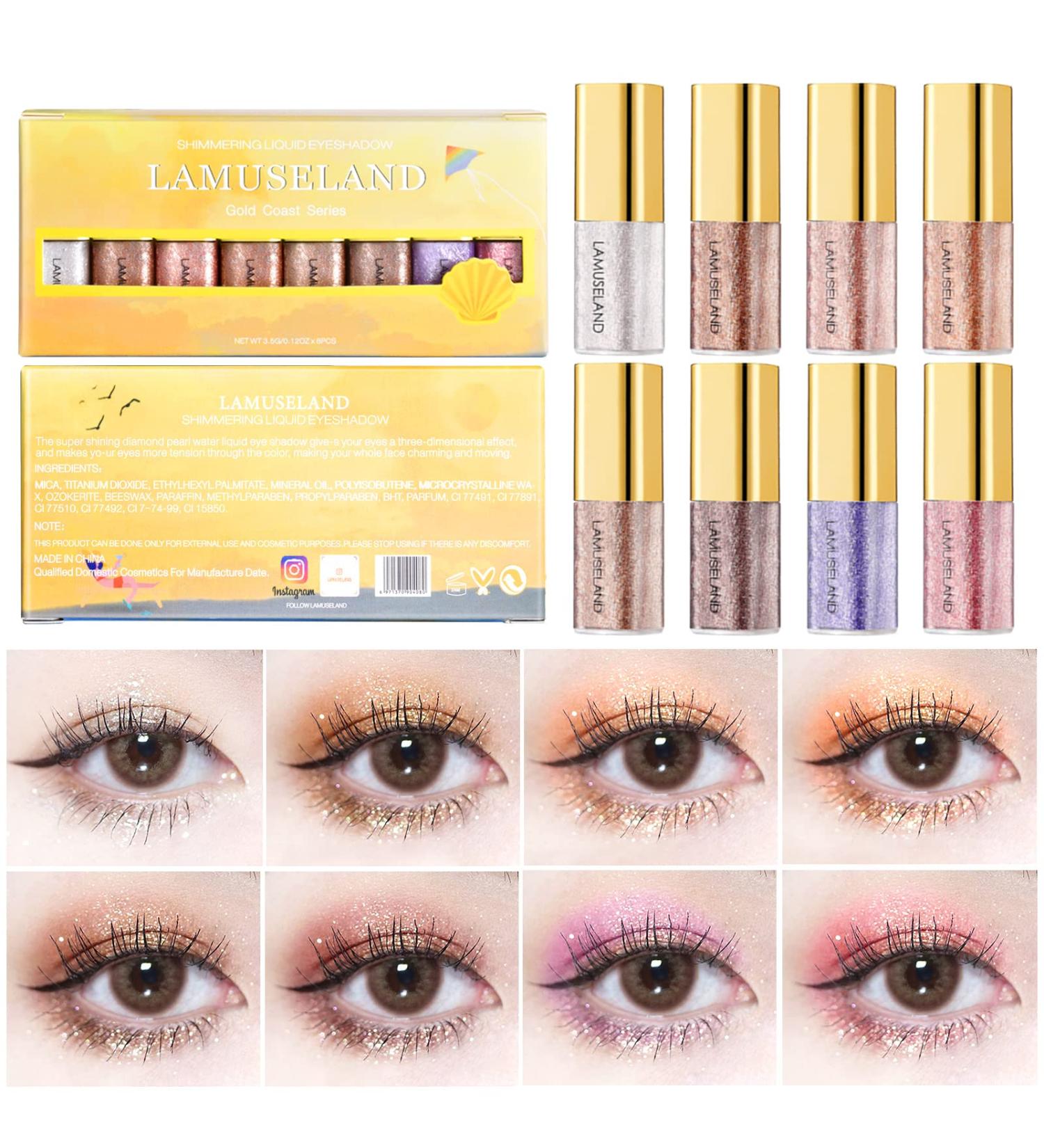 ICE LOVE Liquid Glitter Eyeshadow Set - 8 Waterproof & Long Lasting Shades | Shop Internationally - Buy Online on GoSupps.com