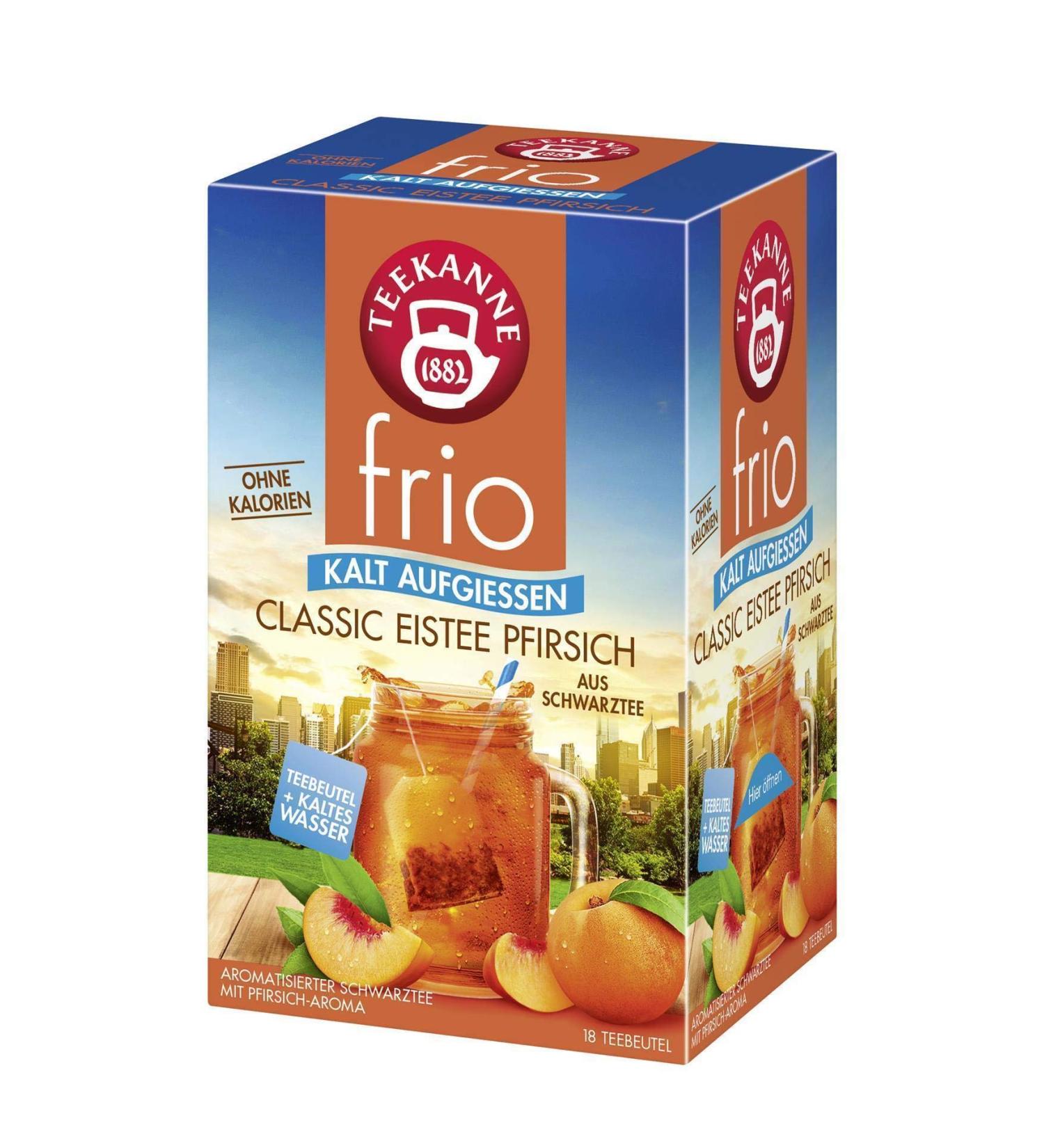 Teekanne frio Classic Iced Tea Peach pack of 10 (10 x 18 tea bags) 10 x 45 g 18 pieces (pack of 10)