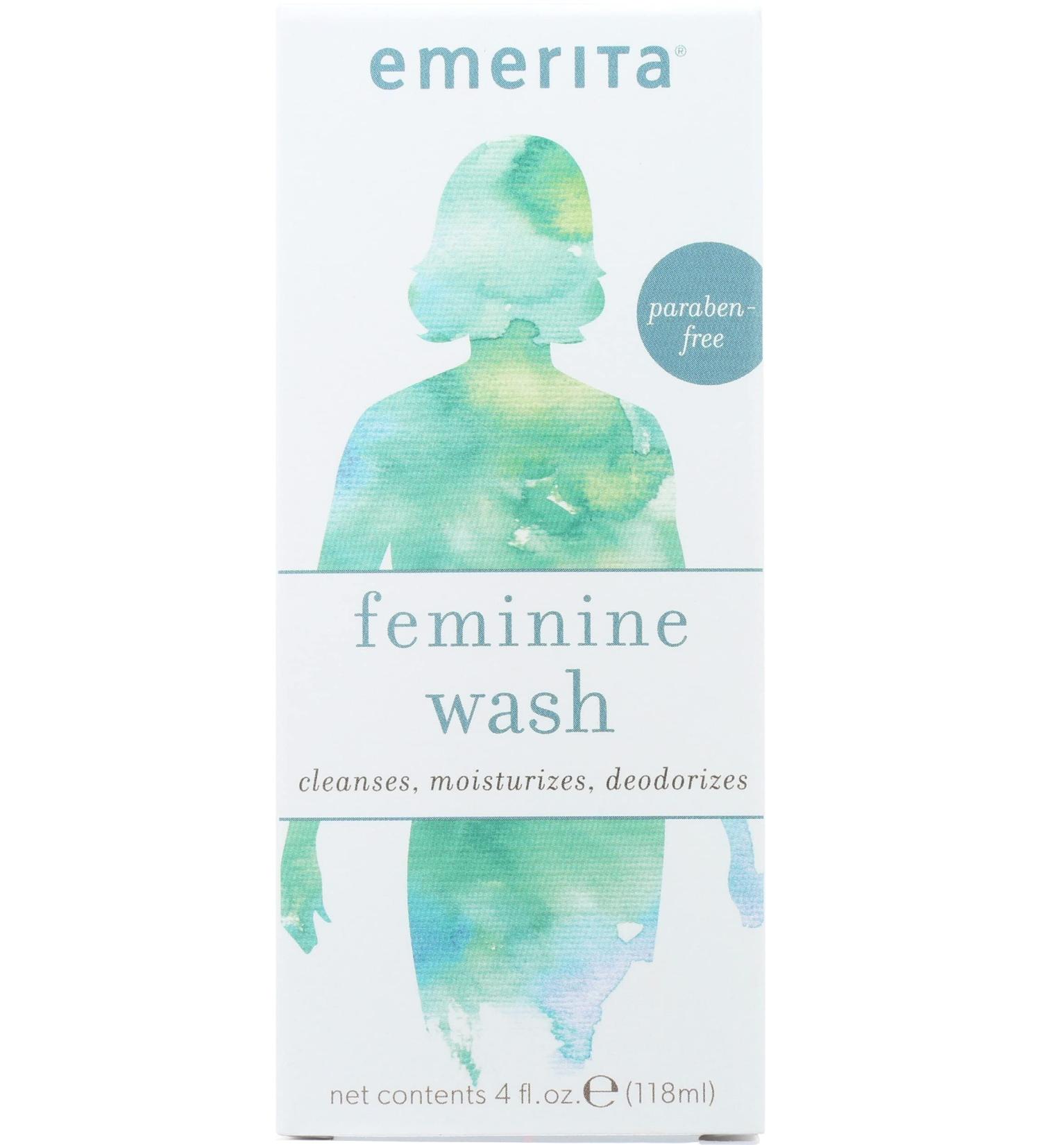 Emerita Cleansing and Moisturizing Feminine Wash No Parabens Cruelty Free 4 Ounce (Pack of 3)