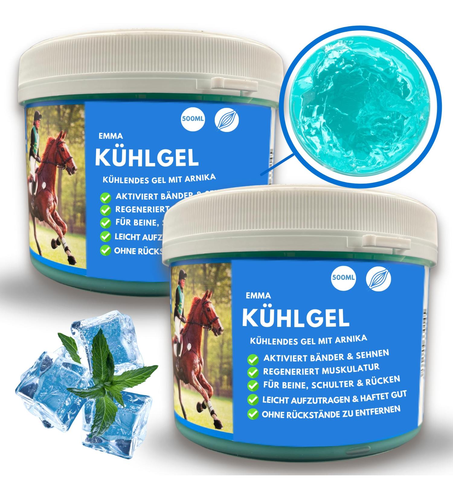 Refreshing Horse Balm 2*500ml Arnica Gel Extra Strength Gel I Horse Balm Tendons Ligaments & Muscles I Ointment for Horses with Arnica Cream Muscle Massage Gel for Horse Dog - Buy Online on GoSupps.com