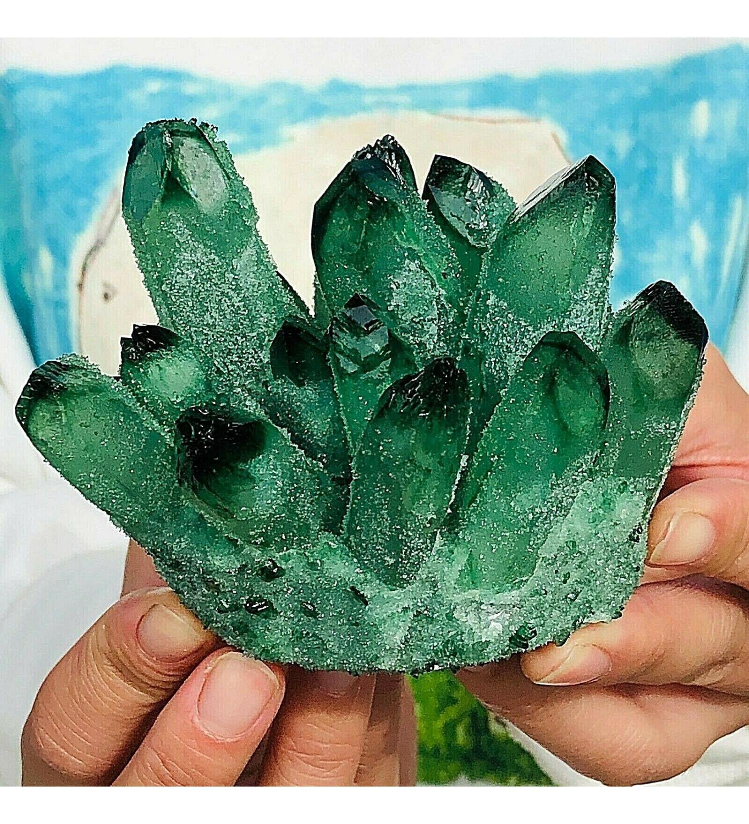 300-700g Natural Green Ghost Quartz Crystals raw Gemstone Specimen for Home&Office Decoration fengshui Gift (Size : 400-500g) HOMEZHOU (Size : 300-400g) - Buy Online on GoSupps.com