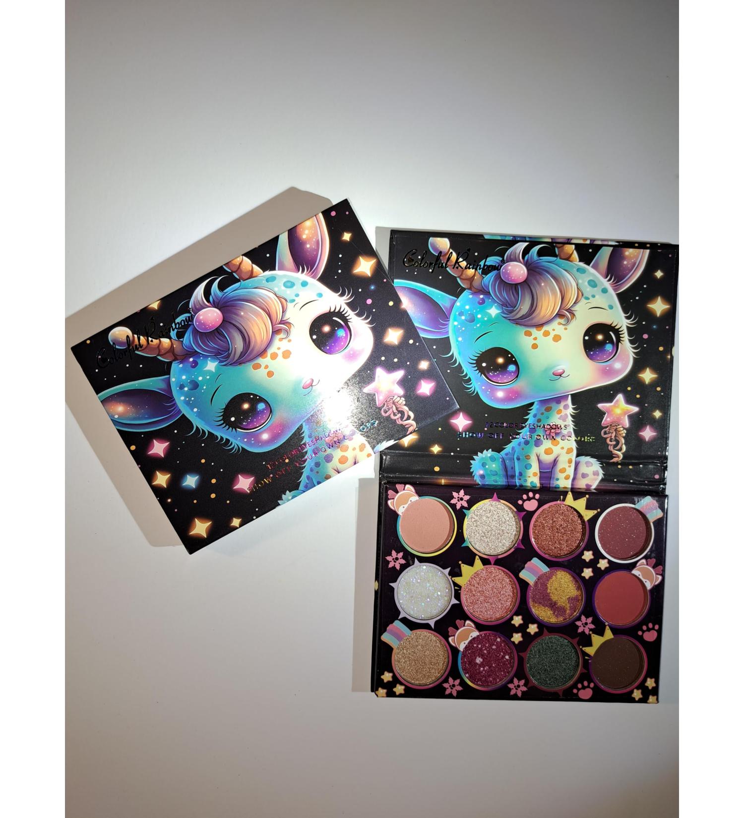 Colorful Rainbow Giraffe 12 Color Eyeshadow Palette | Vibrant Makeup for All Skin Tones - Buy Online on GoSupps.com